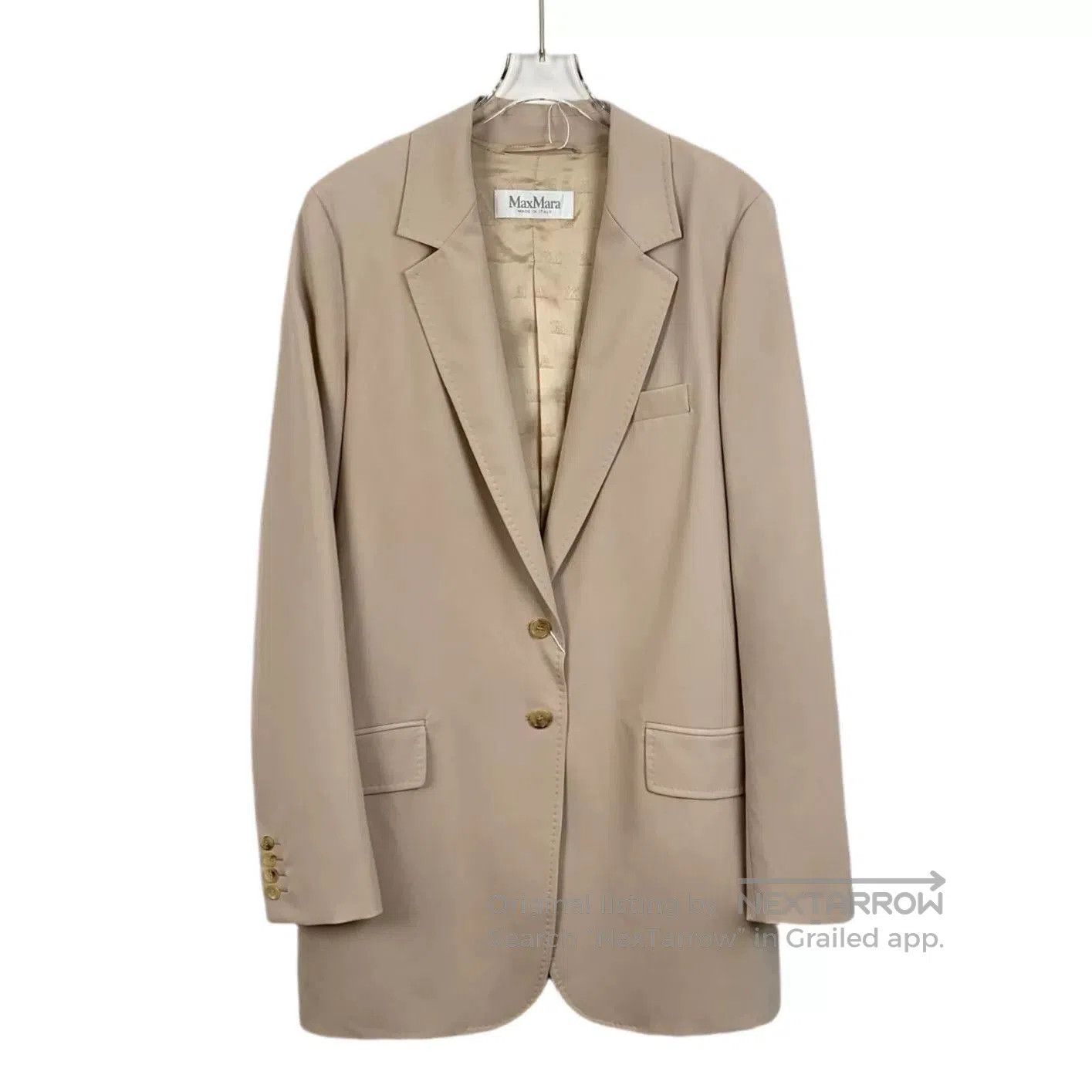 Other Maxmara Beige Wool Long Sleeve Blazer. Size US L / EU 52-54 / 3 - 1 Thumbnail