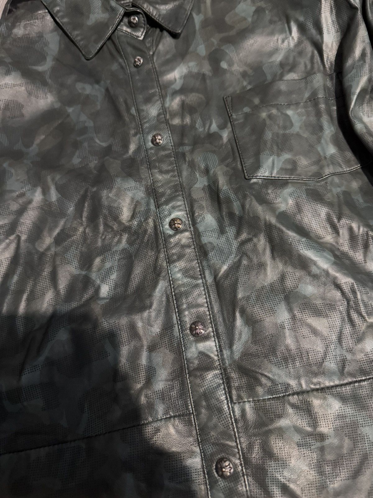 Chrome Hearts 1of1 Chrome Hearts - Lambskin Camou oversized Leather Jacket Size US L / EU 52-54 / 3 - 5 Thumbnail