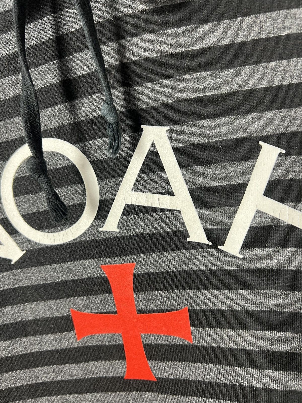 Noah Noah Cross Logo Print Striped Fleece Cotton Hoodie Size US S / EU 44-46 / 1 - 11 Thumbnail