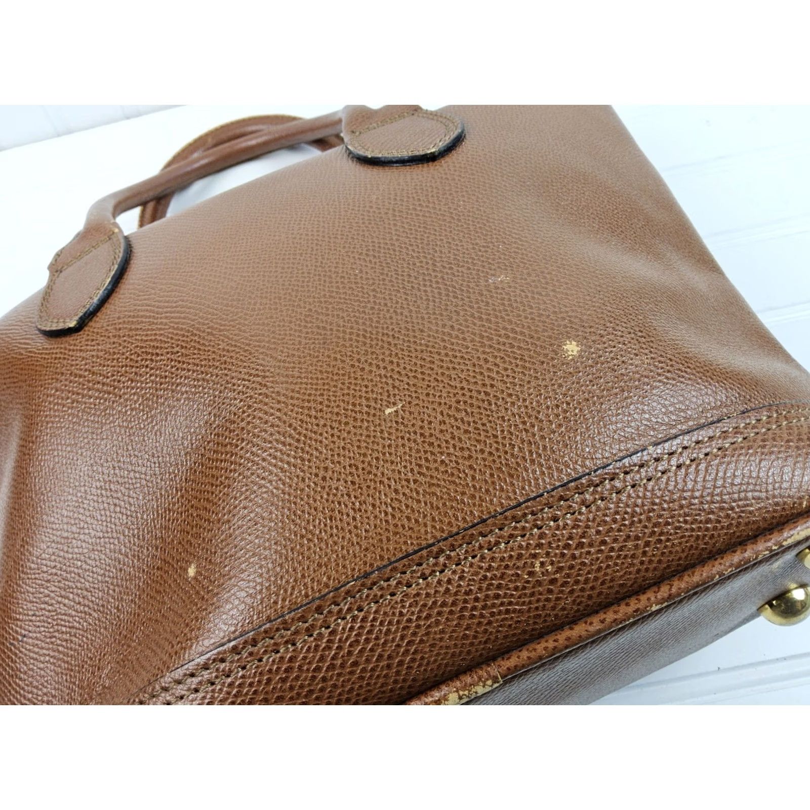 Vintage Renoma Paris Leather Satchel Handbag Brown Womens Size ONE SIZE - 7 Thumbnail