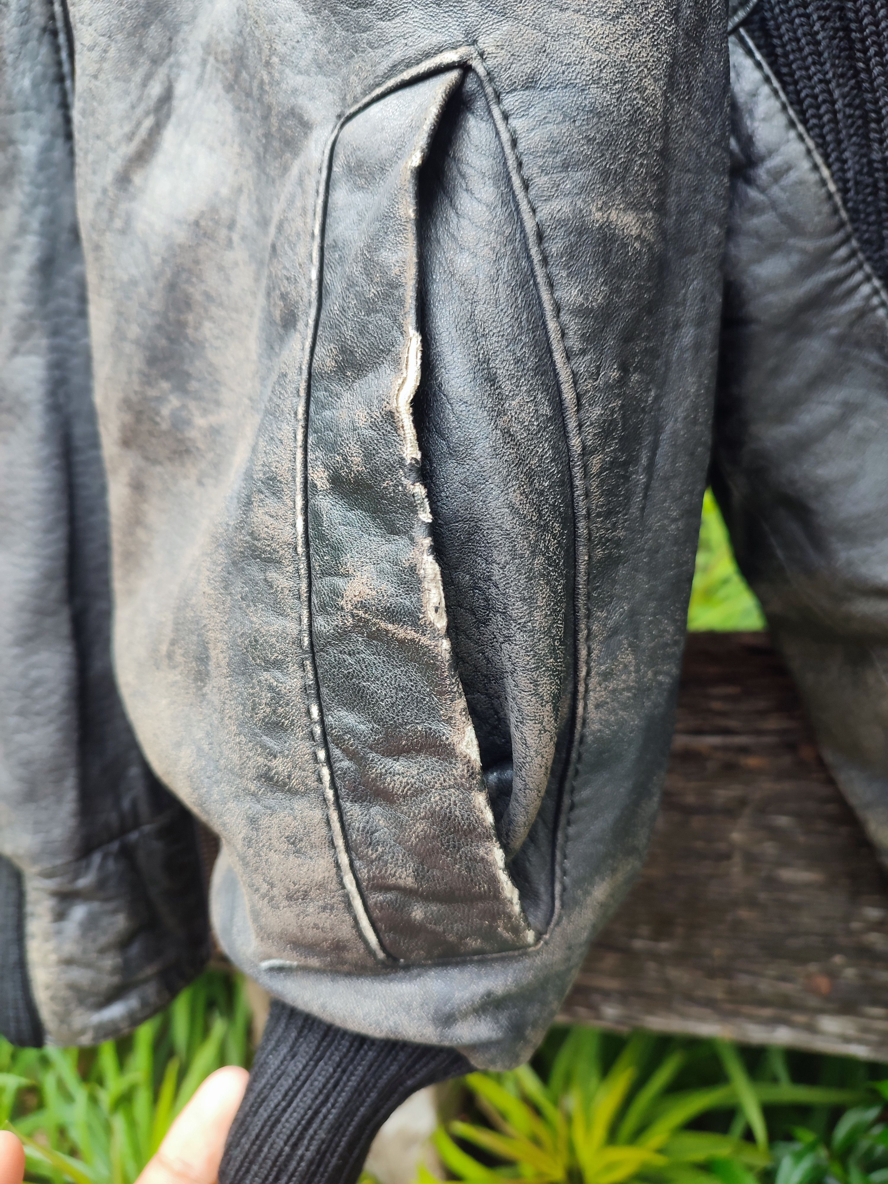 Vintage Andre Ghekiere Vintage Distressed Leather Bomber Jacket Size US XL / EU 56 / 4 - 14 Thumbnail