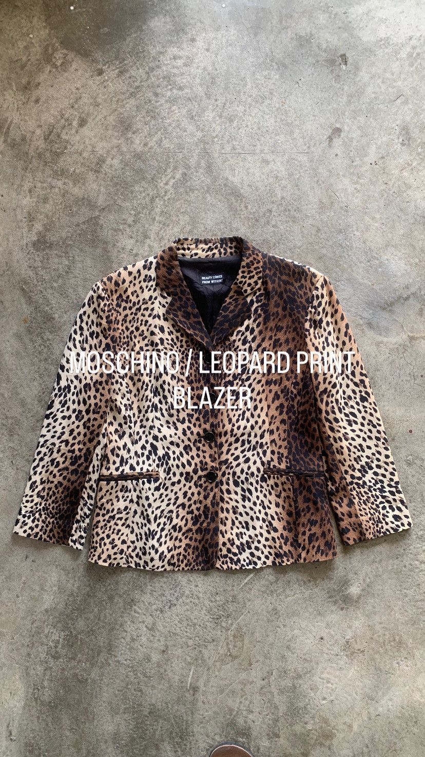 Moschino MOSCHINO / LEOPARD PRINT BLAZER Size S / US 4 / IT 40 - 1 Thumbnail