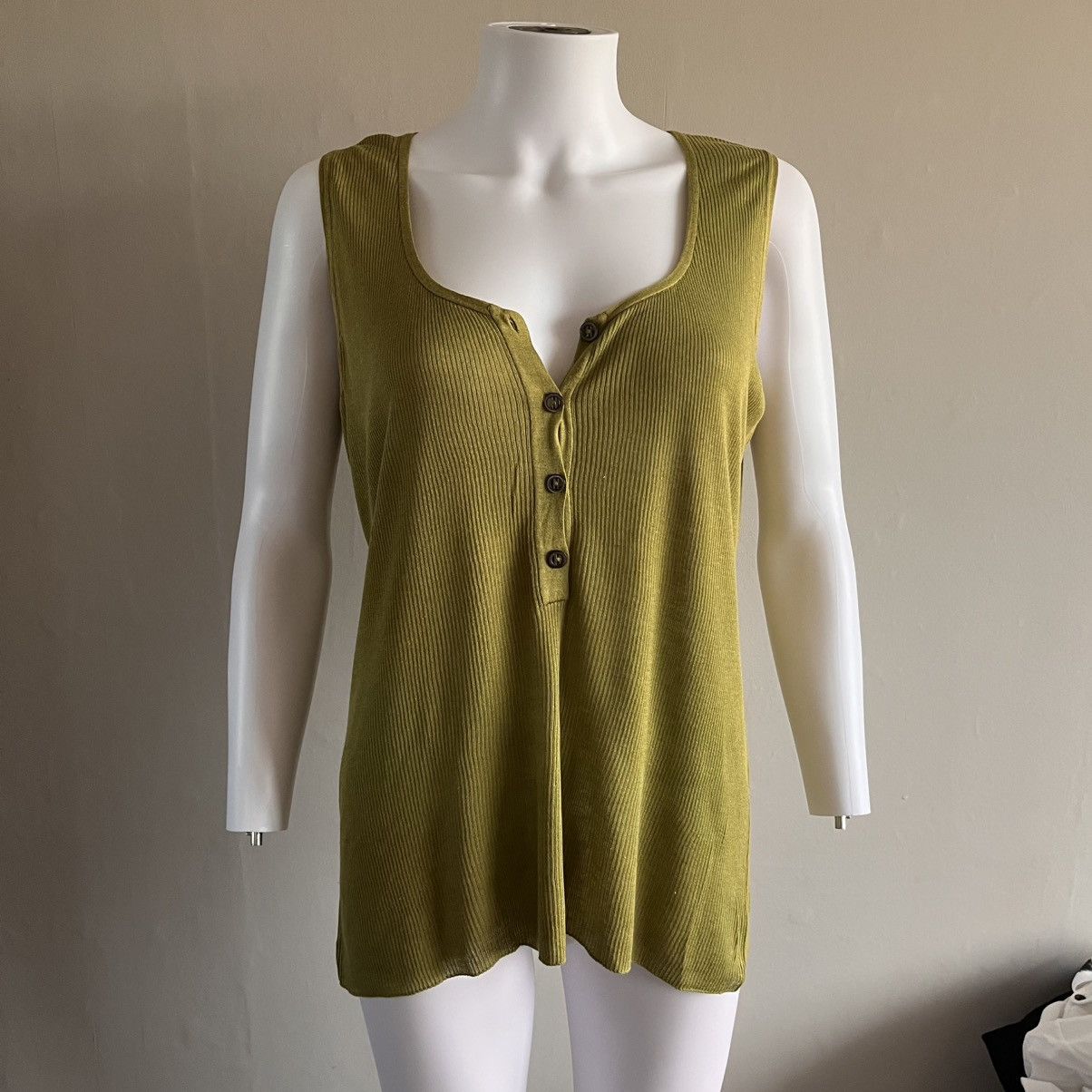 Hermes Hermès Gaultier Era Silk Blend Green Button Top Size M / US 6-8 / IT 42-44 - 7 Thumbnail
