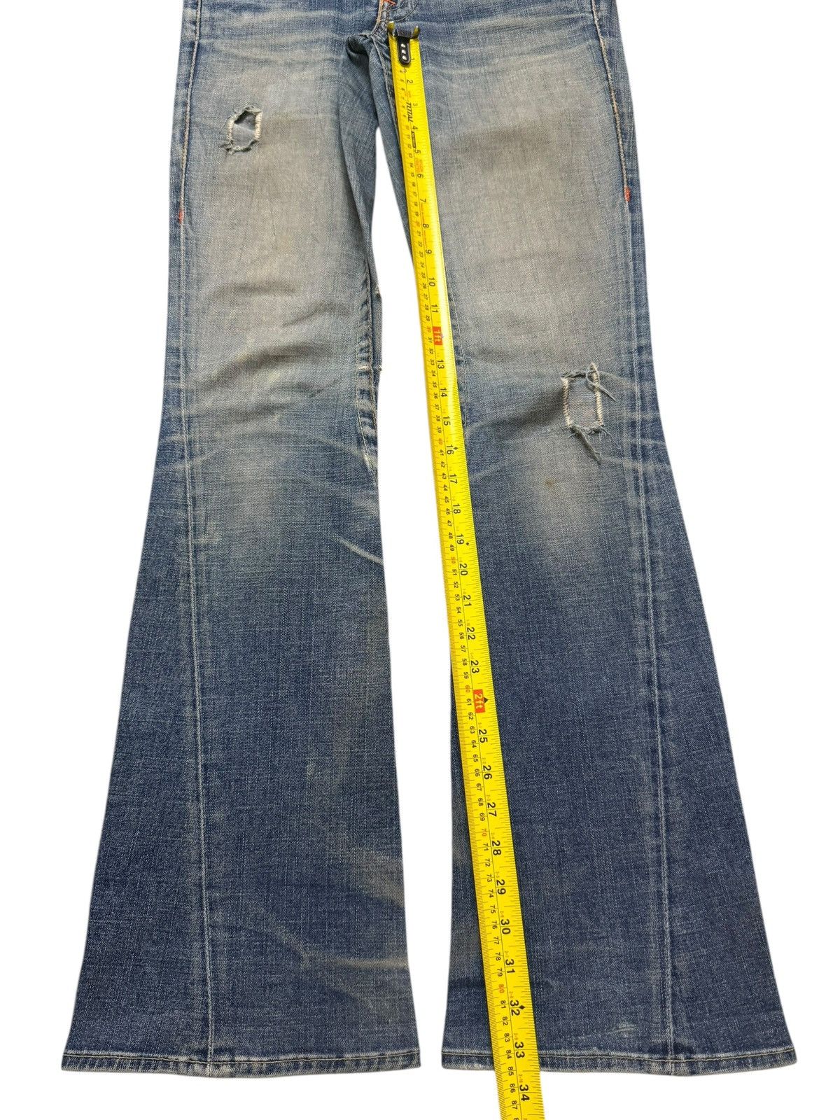 True Religion Vintage Usa 90s True Religion Mud Wash Faded Wide Leg Flared Size US 30 / EU 46 - 13 Thumbnail