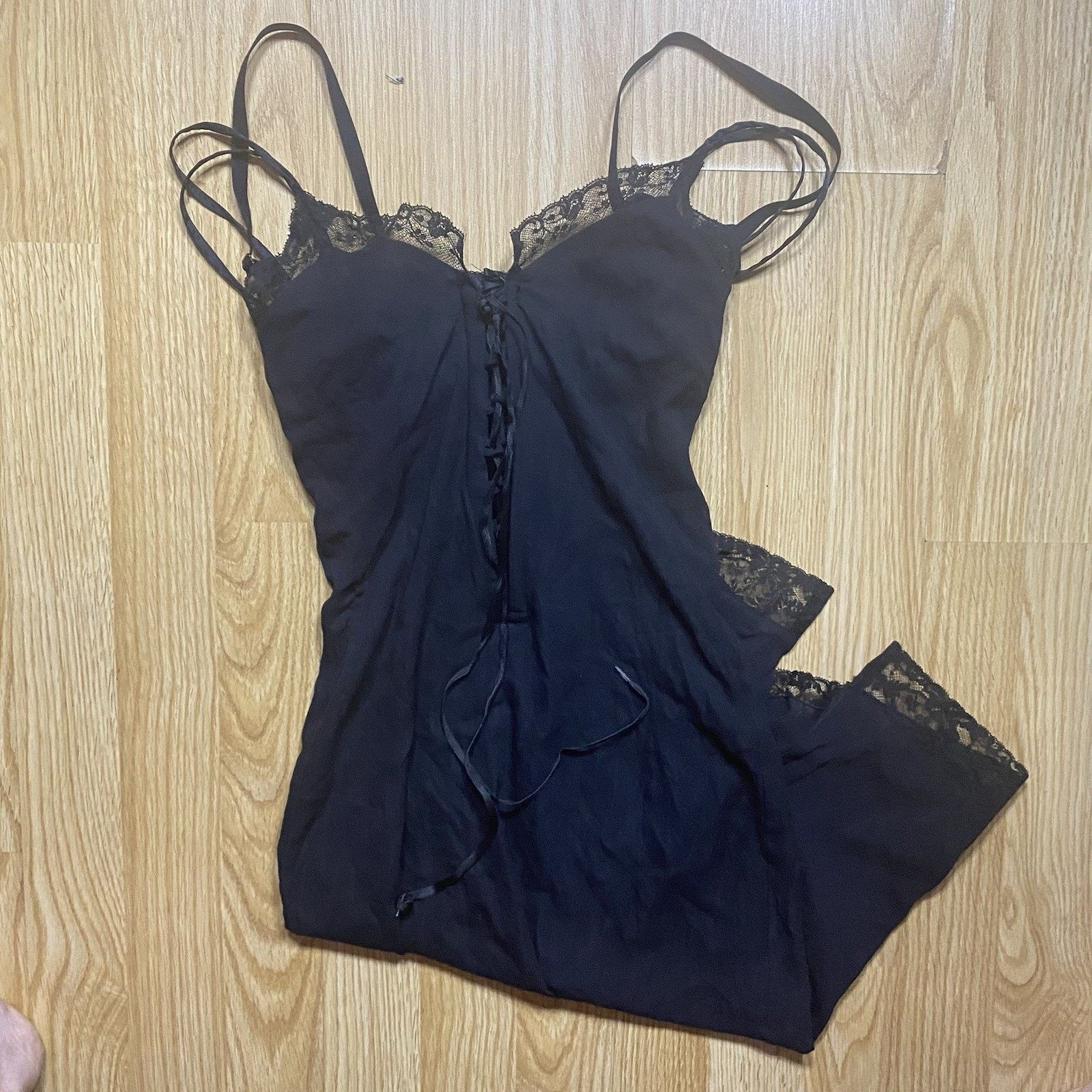 Dolce & Gabbana VTG D&G Dolce & Gabbana Corset Satin Bra Black Midi Dress Size XS / US 0-2 / IT 36-38 - 6 Thumbnail