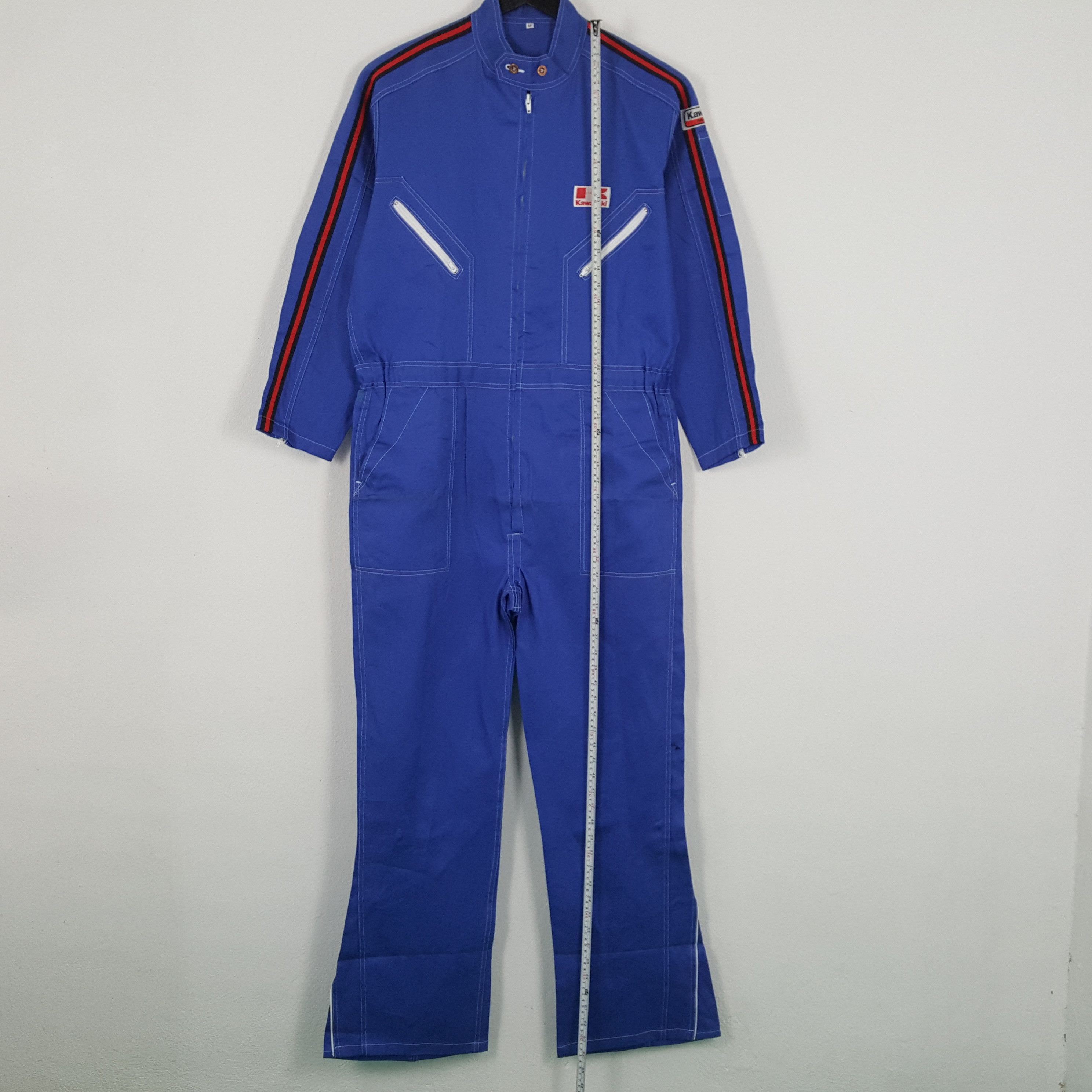 Japanese Brand × Vintage KAWASAKI Racing Crew Style Motorsports Coverall Jacket Size US L / EU 52-54 / 3 - 7 Thumbnail