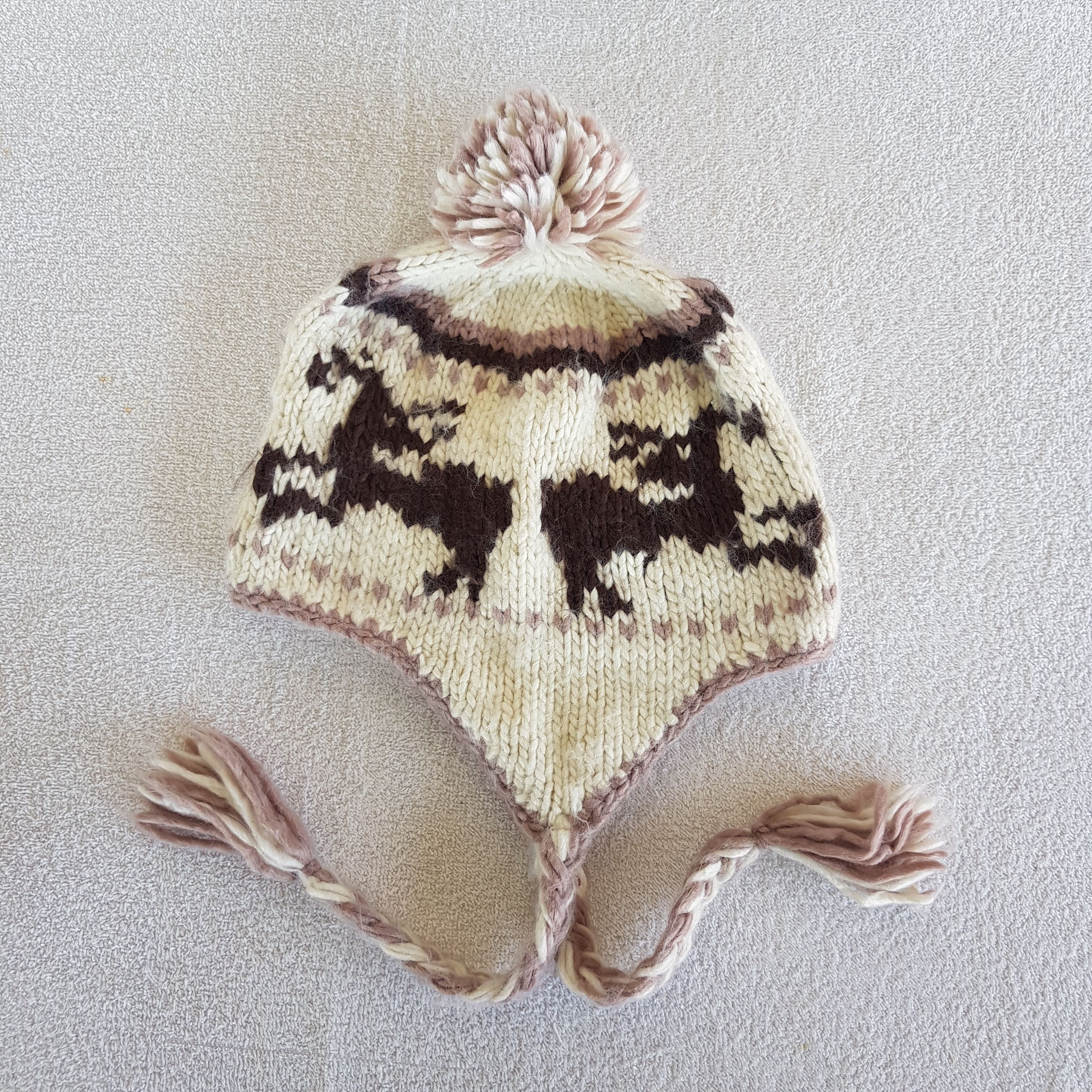 Japanese Brand Vintage Navajo Aztec Deer Earflap Beanie Snow Caps Ski Hats. Size ONE SIZE - 5 Thumbnail