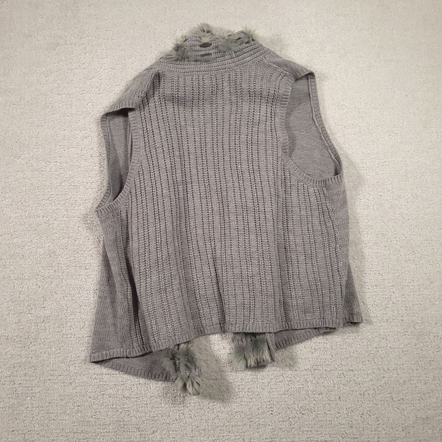 Vintage Chico’s Grey Fringe Detail Sleeveless Cardigan Sweater XL Women Size XL / US 12-14 / IT 48-50 - 5 Thumbnail