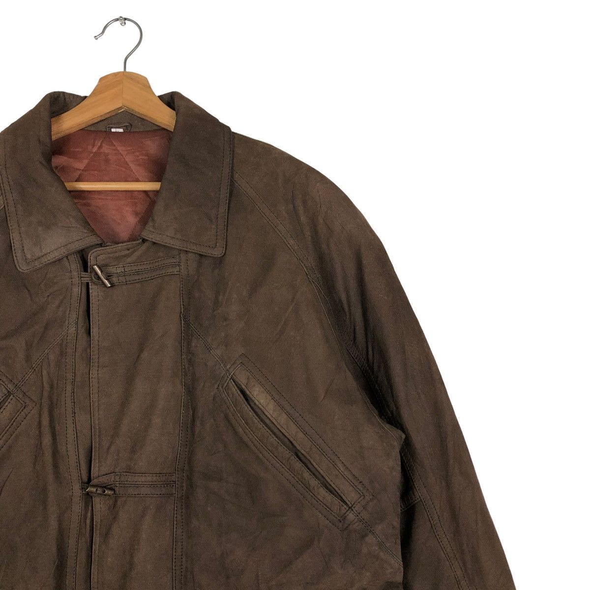 Japanese Brand 🔥VINTAGE FLY LEATHER JACKET ISSEY MIYAKE DESIGN Size US L / EU 52-54 / 3 - 6 Thumbnail