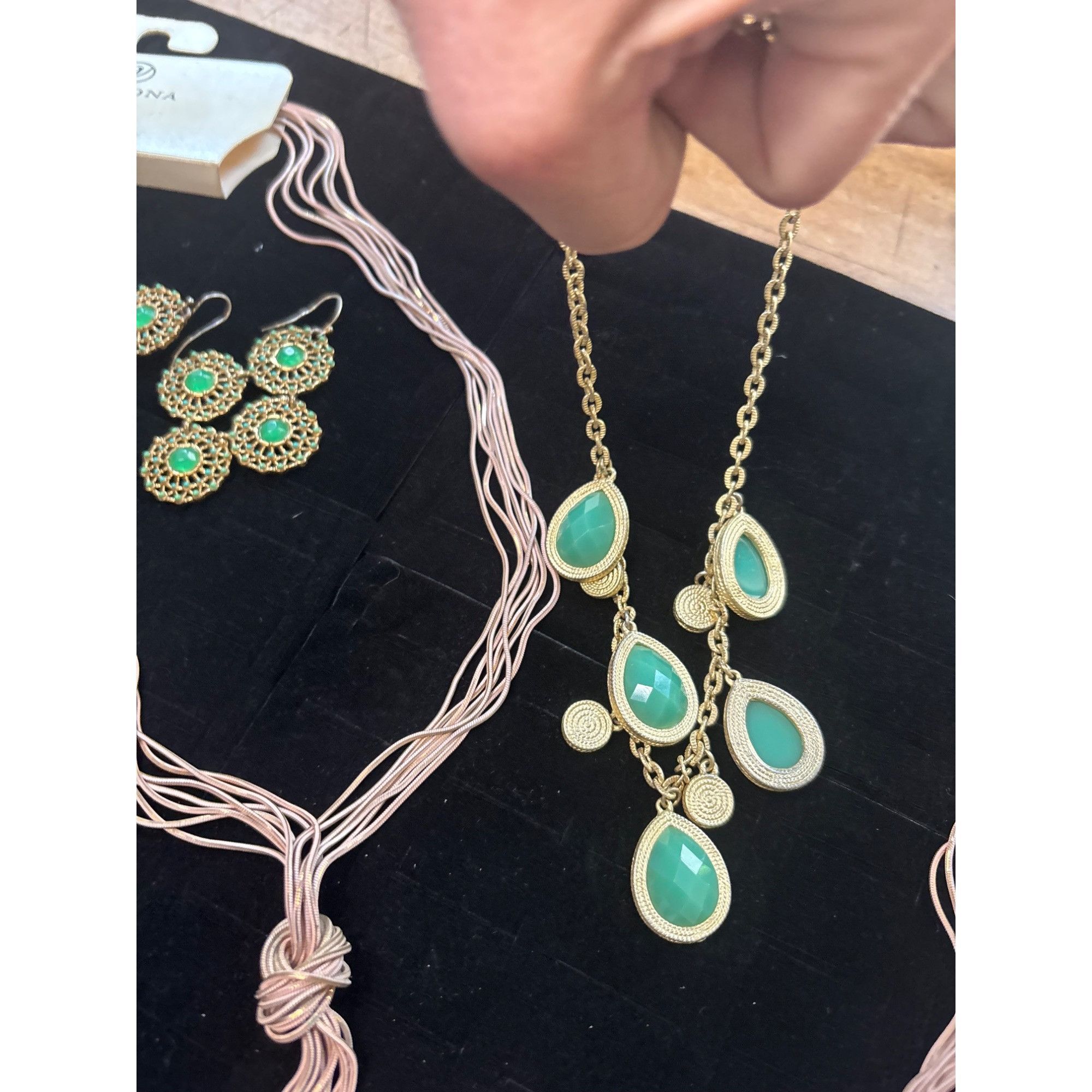 Other VERSONA Turquoise & Gold Statement Necklaces And Earring Set Size ONE SIZE - 7 Thumbnail