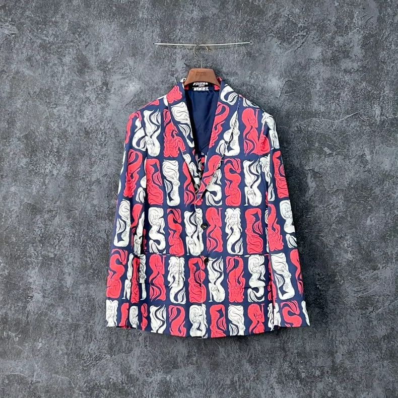 Kenzo KENZO Mermaid print suit made of 52% wool and 48% cotton Size 46L - 1 Thumbnail