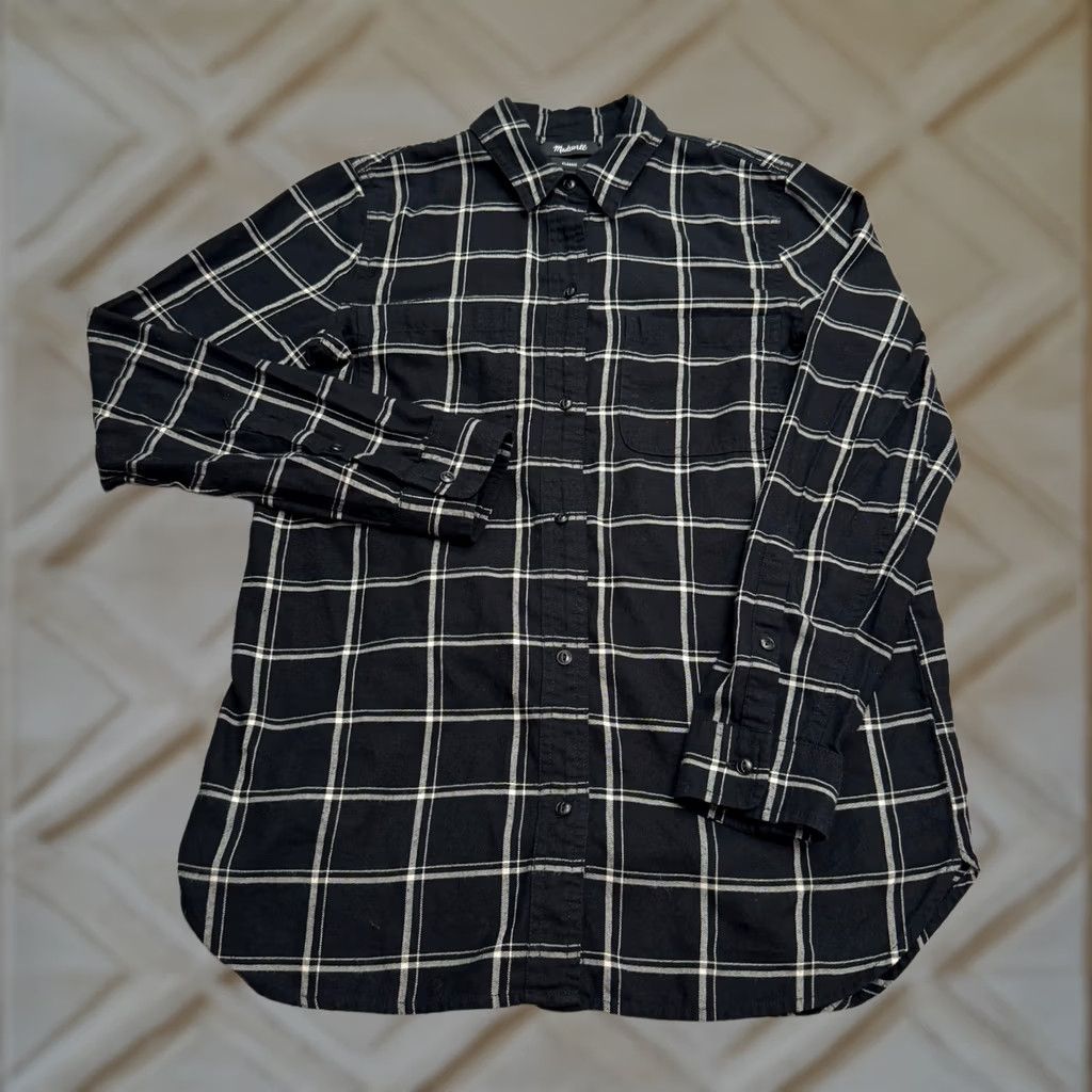 Madewell Madewell Shirt Mens XS Black White Plaid Button Down Long Sleeve Cotton Flannel Casual Size XS / US 0-2 / IT 36-38 - 1 Thumbnail