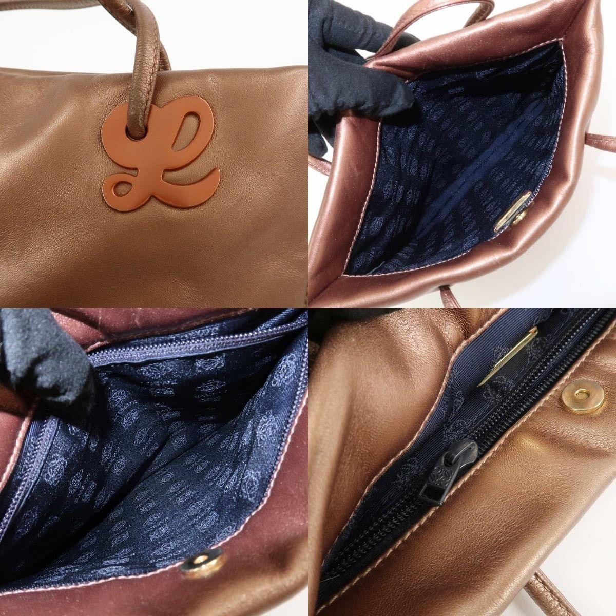 Loewe Loewe Anagram Calfskin Tote Brown Size ONE SIZE - 7 Thumbnail