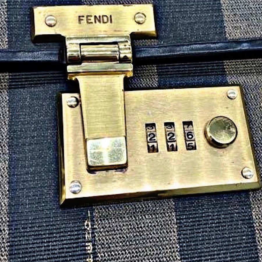 Fendi Authentic Vintage Fendi Oversized Striped PecanHardcaseTrunk Size ONE SIZE - 4 Thumbnail