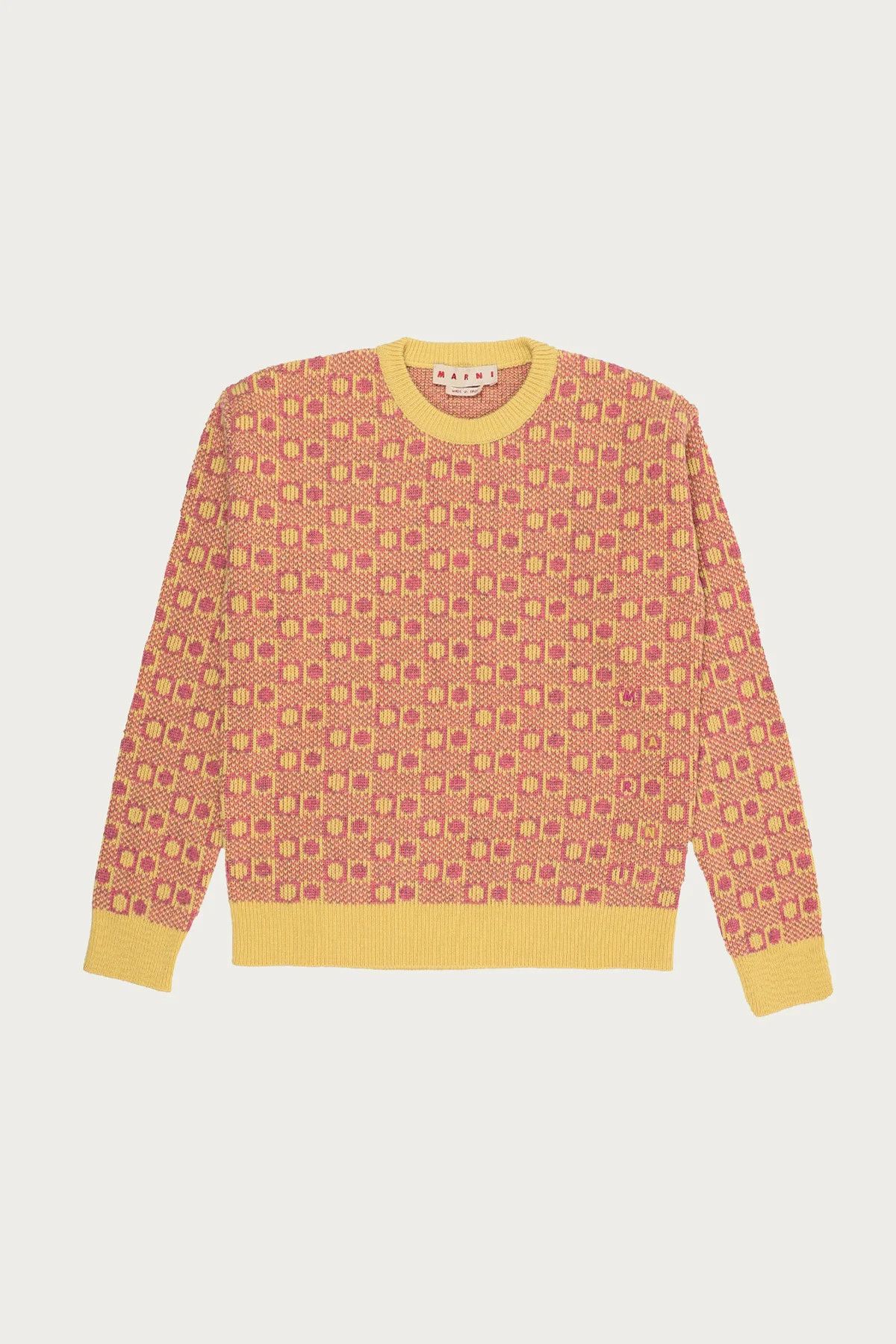 Marni o1y0225 Crewneck Sweater in Pink/Yellow Size US M / EU 48-50 / 2 - 1 Thumbnail