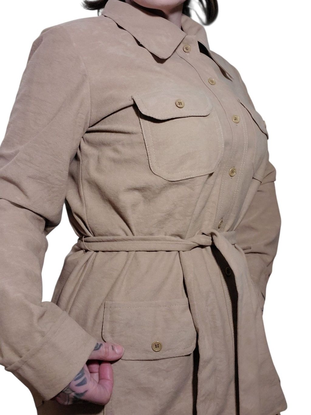 Vintage Vintage Deadstock Andrea Gayle Tan Polyester Leisure Suit Size 33" - 4 Thumbnail