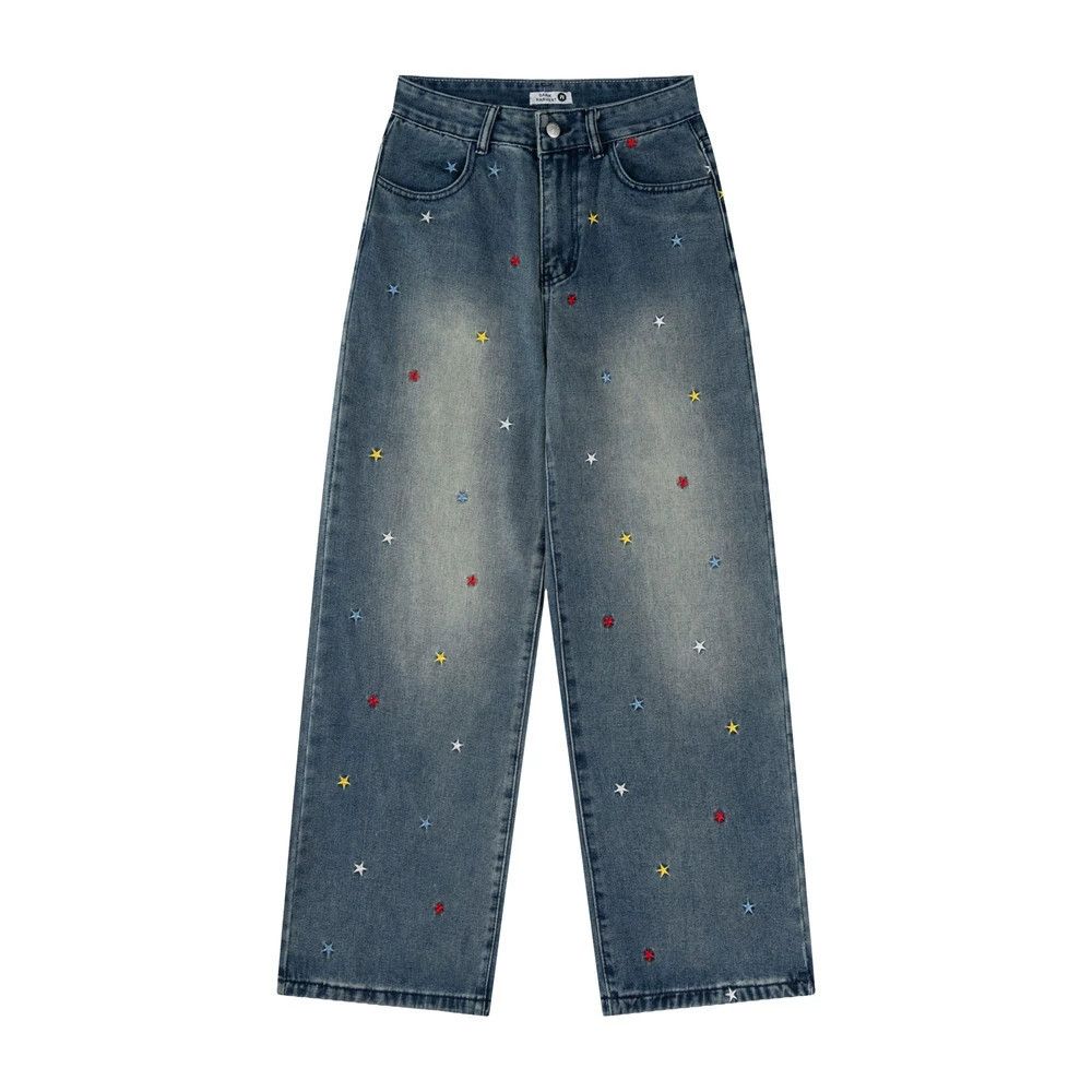 Jean Men's washed vintage loose straight star jeans Size US 32 / EU 48 - 1 Thumbnail