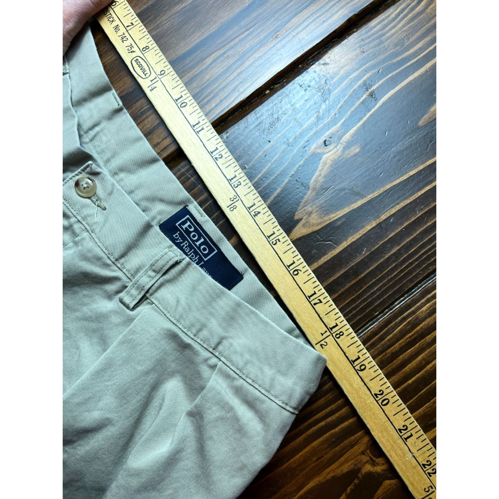 Polo Ralph Lauren Polo Ralph Lauren Shorts Men 36 Pleated Classic Fit 9" Tan Brown Solid Chino Casual Vintage No N/A Size US M / EU 48-50 / 2 - 4 Thumbnail