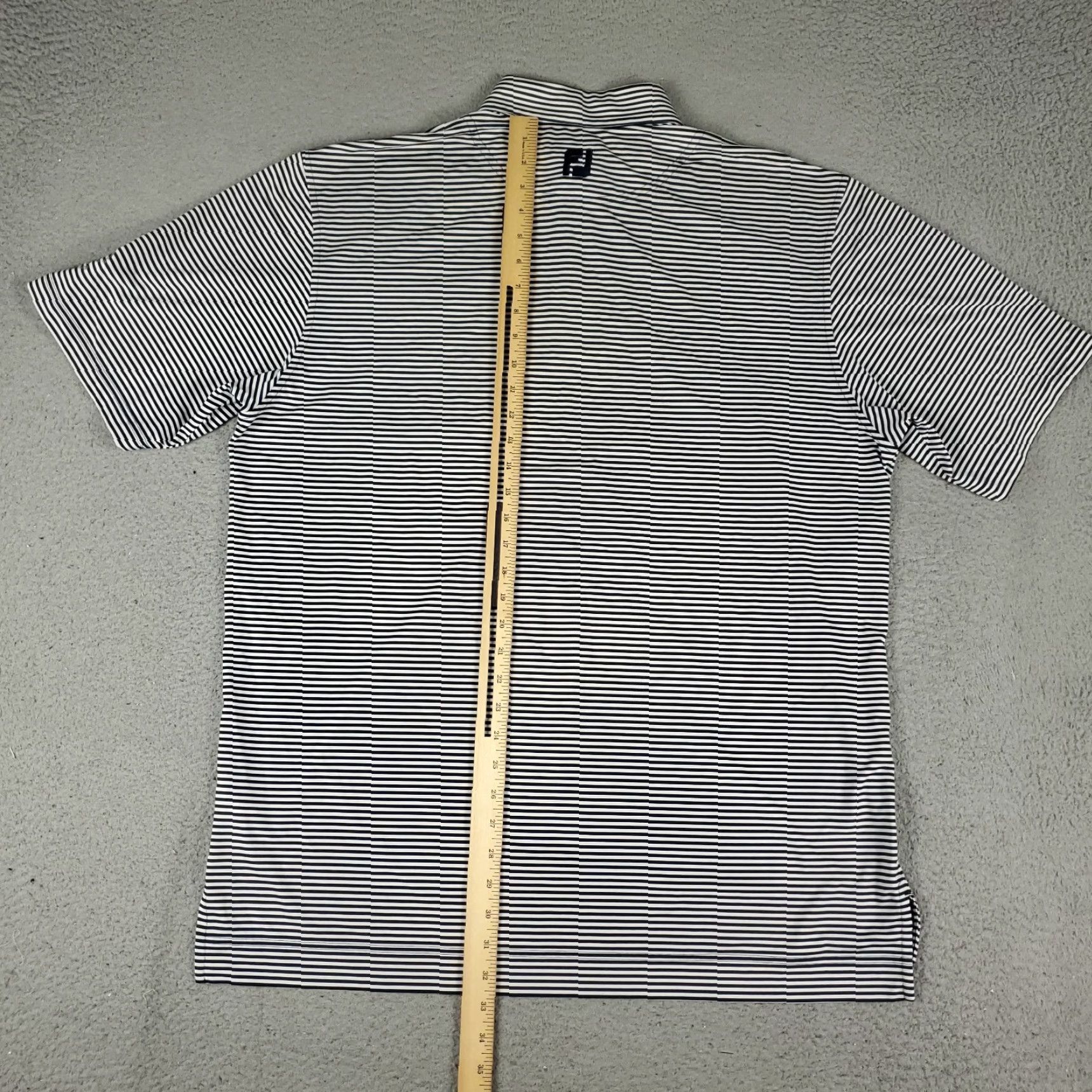 Footjoy FJ Polo Shirt Mens XL Blue Striped Golf Casual Short Sleeve Shirt Size US XL / EU 56 / 4 - 5 Thumbnail