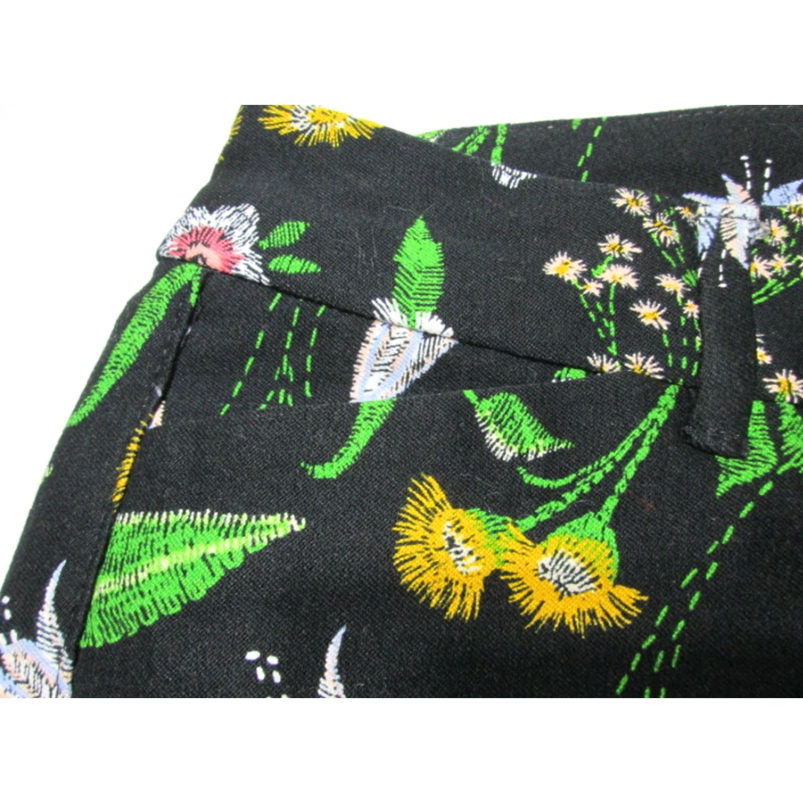 Old Navy Old Navy Womens Chino Pants Black Floral Mid Rise Pockets Pull On XS0NWT Size 25" / US 0 / IT 36 - 4 Thumbnail