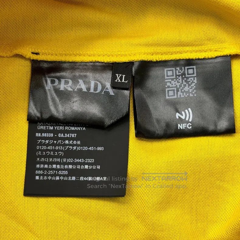 Prada Prada Yellow embroidered logo polo short sleeve Size US XL / EU 56 / 4 - 6 Thumbnail