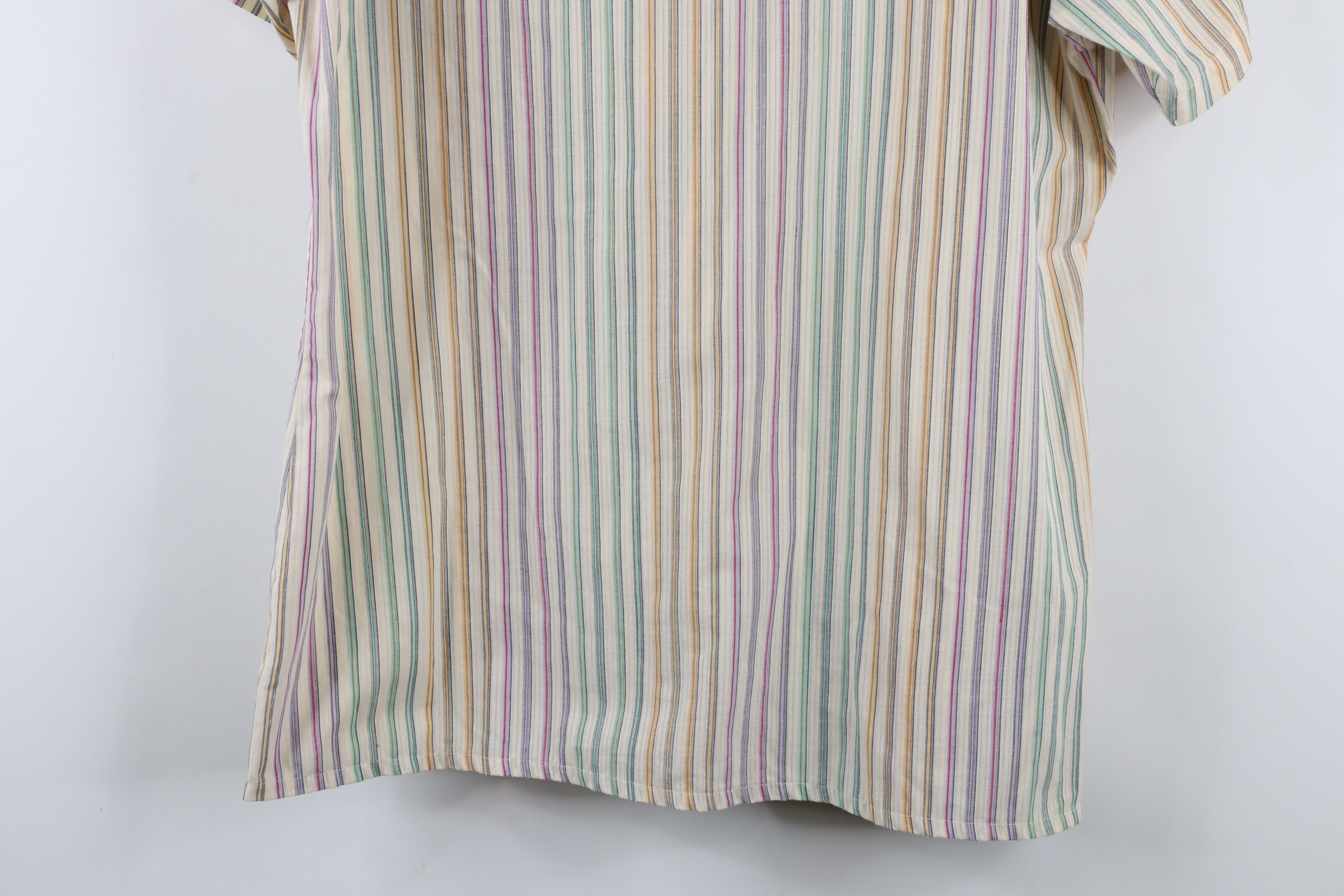 Vintage Vintage 70s Streetwear Collar Rainbow Striped Button Shirt Size US L / EU 52-54 / 3 - 13 Thumbnail