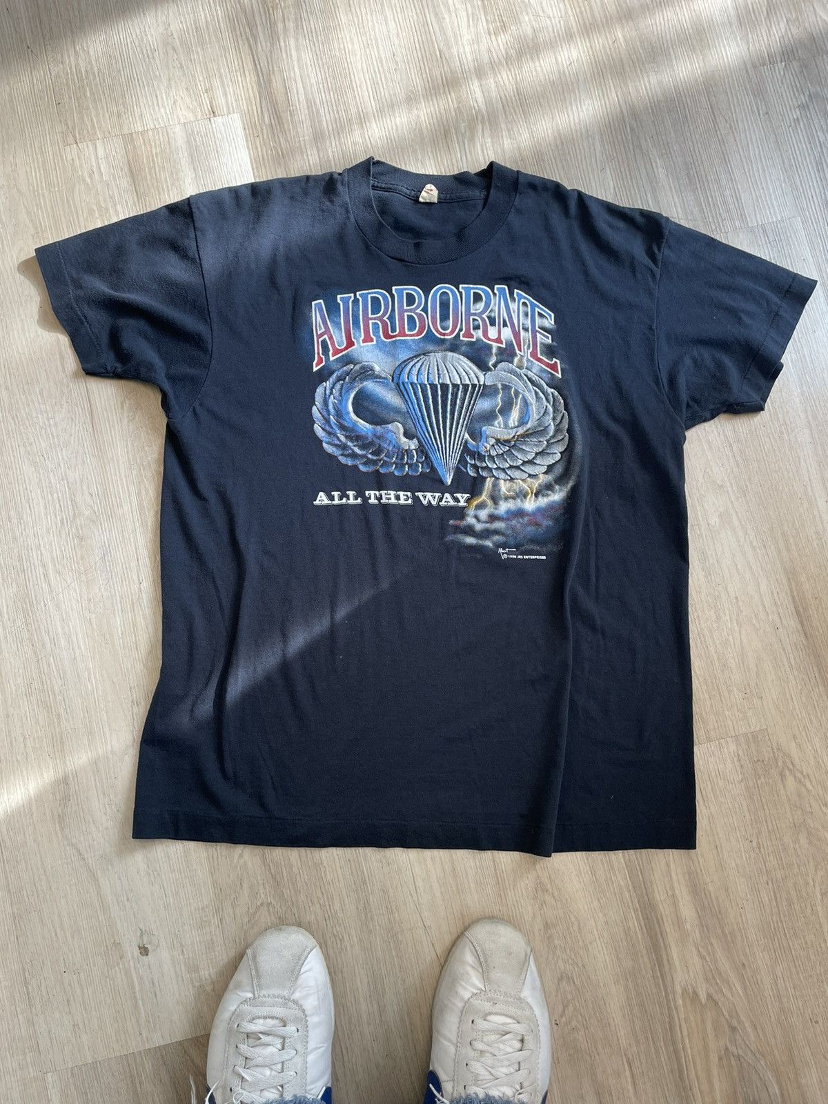 Vintage Vintage 1988 Marines “Airborne” Lightning Tee Size US XL / EU 56 / 4 - 2 Thumbnail