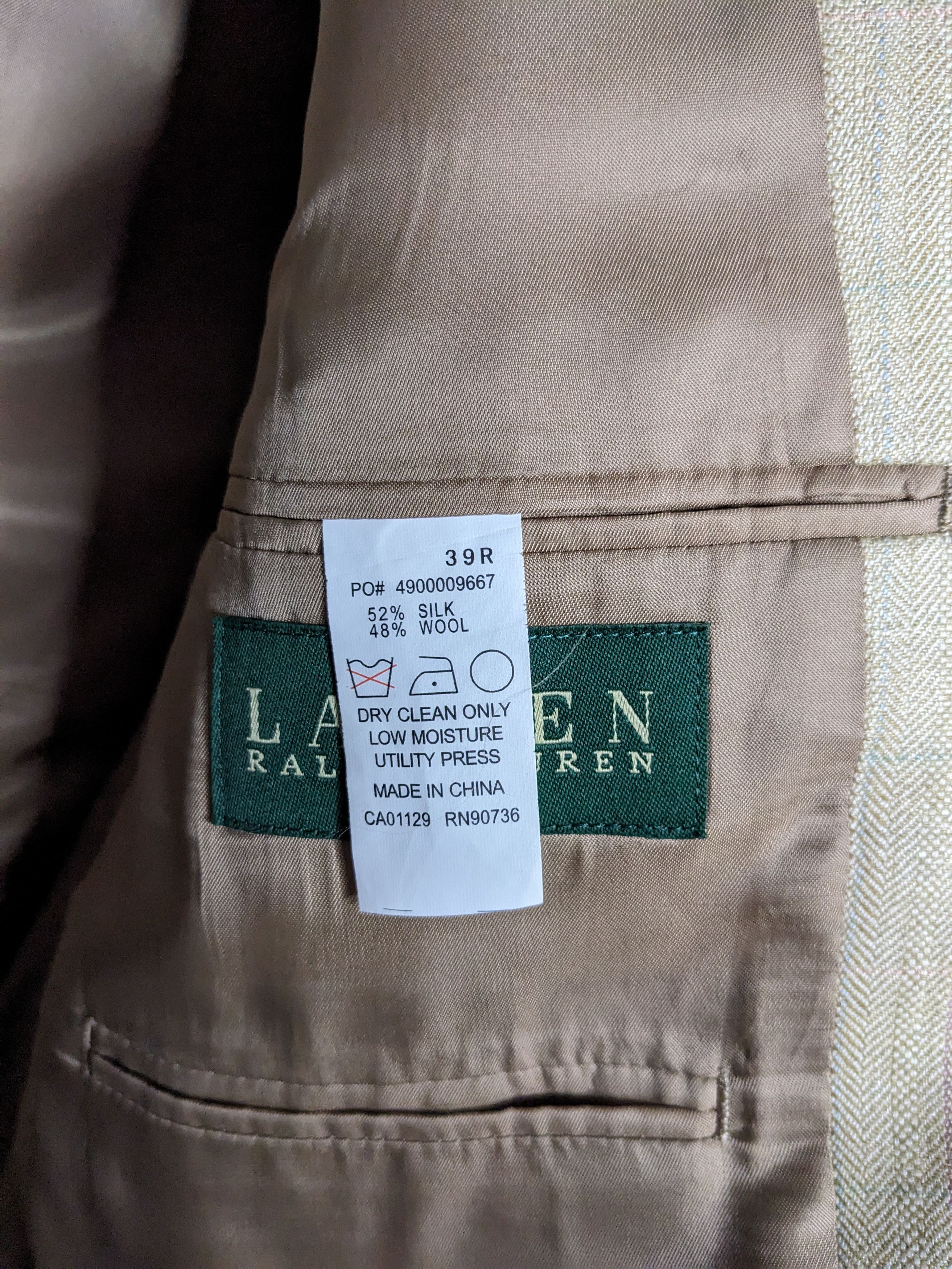 Lauren Ralph Lauren Ralph Lauren Striped Herringbone Blazer 39R Silk Wool Jacket Size 40R - 8 Thumbnail