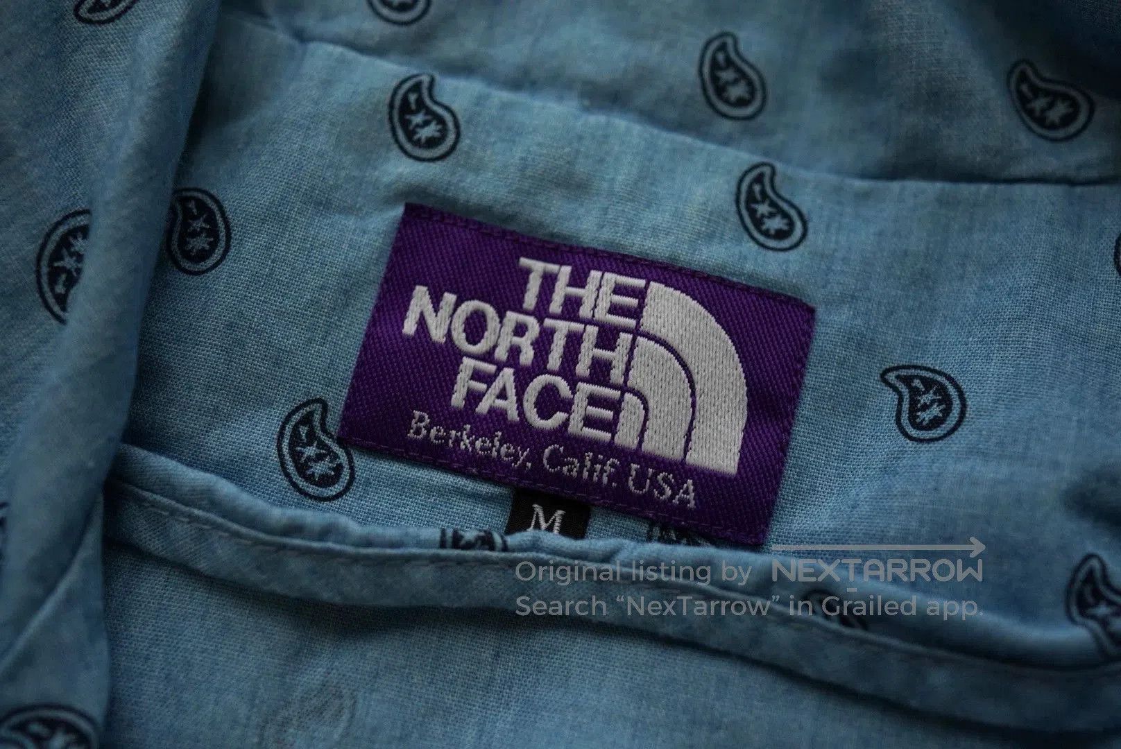 The North Face Blue Patterned Hooded Light Jacket. Size US M / EU 48-50 / 2 - 9 Thumbnail