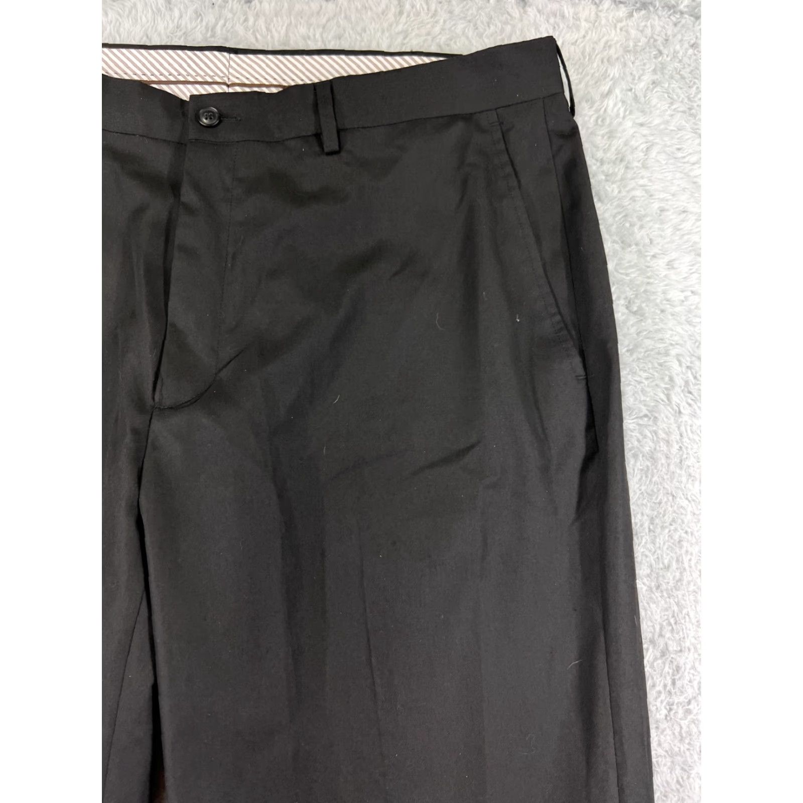Haggar Haggar Mens Dress Pants Black 38 Flat Front Polyester Blend Zip Fly Straight Fit Comfort Pockets Belt Loops Dress Pants Men Black 38 Size US 38 / EU 54 - 6 Thumbnail