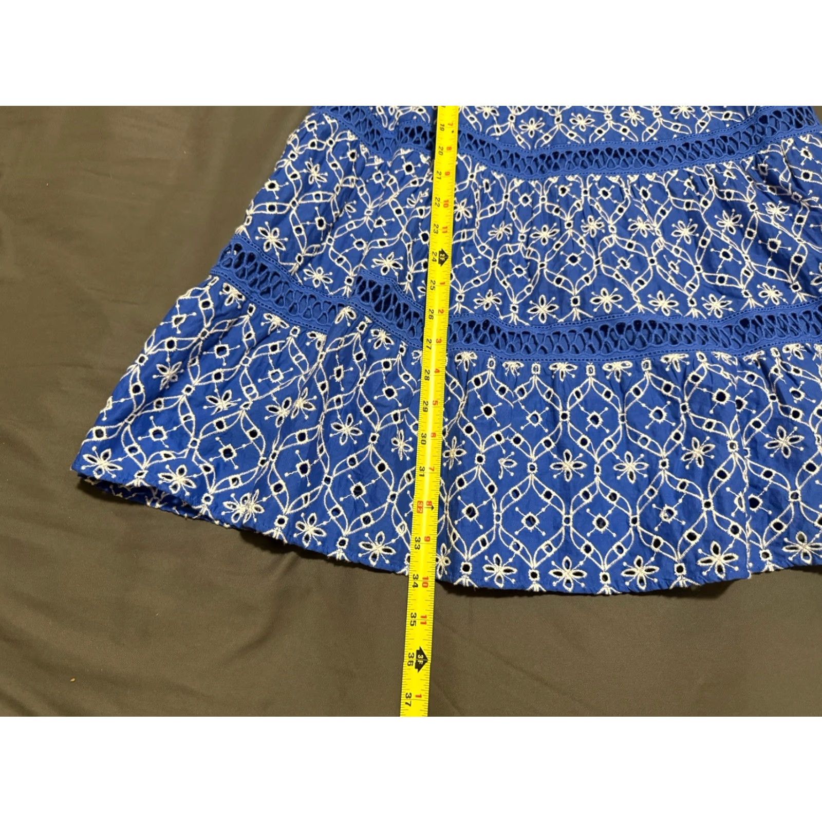 Lilly Pulitzer Lilly Pulitzer Morrie Eyelet Ruffle Sleeve Dress Mini - Blue - Size 4 - Womens Size S / US 4 / IT 40 - 4 Thumbnail