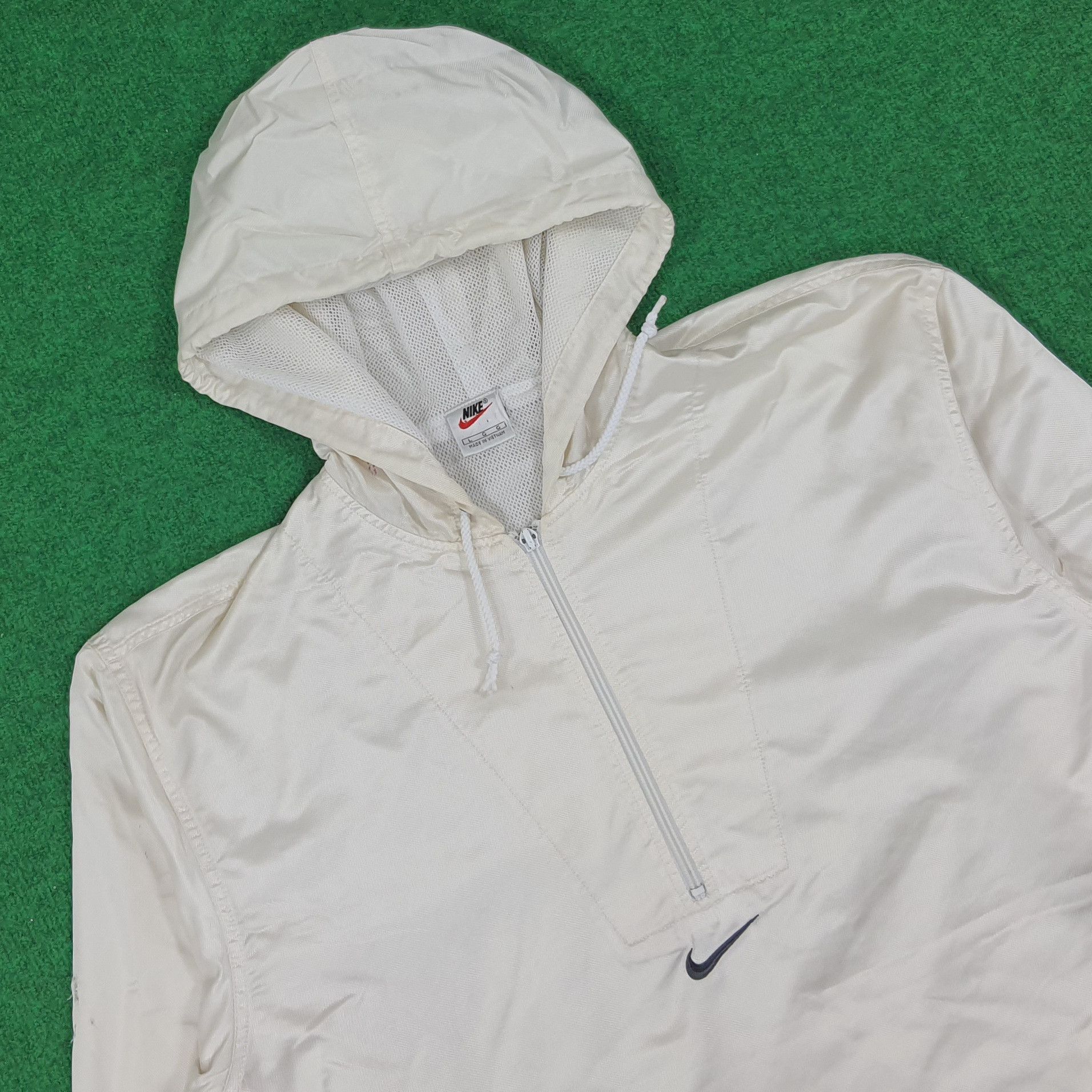 Nike × Vintage Vintage Nike Center Embroidered Hafl Zipper Hoodie Size US XL / EU 56 / 4 - 4 Thumbnail