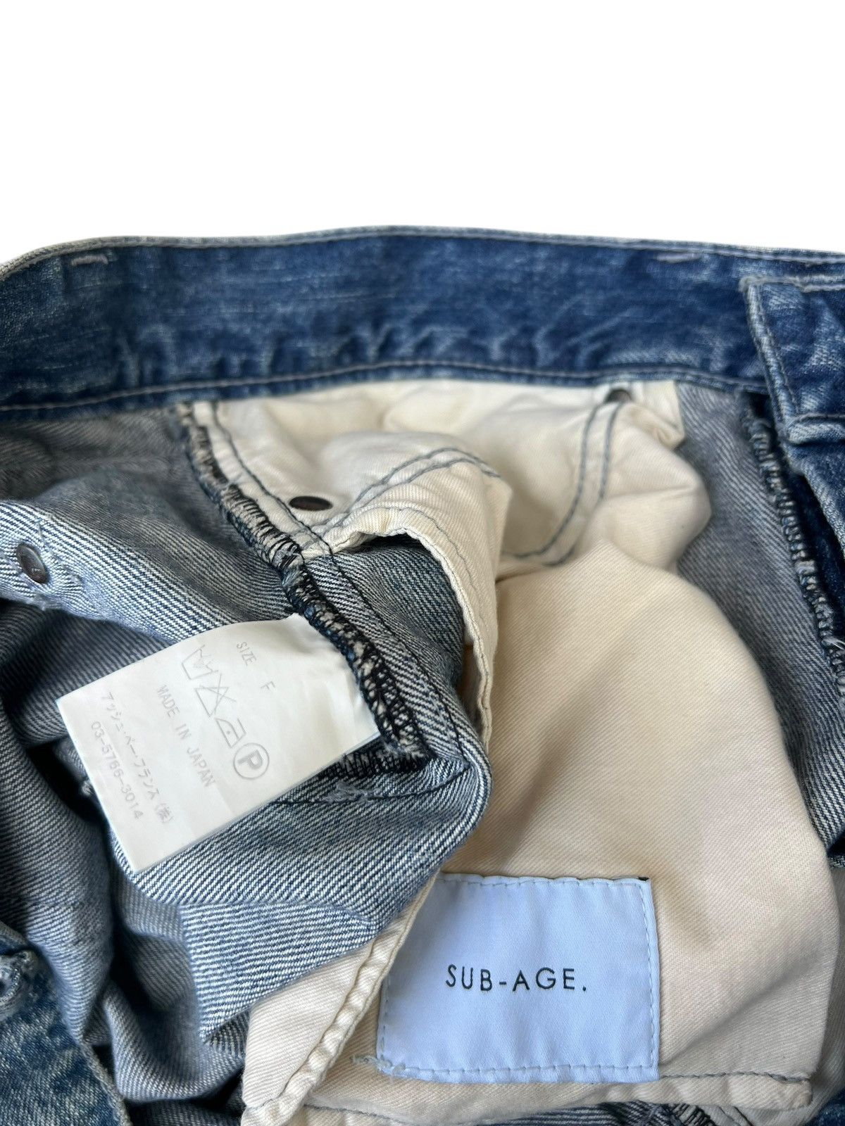 Japanese Brand SUB-AGE. Japan Distressed Rips Denim Jeans Size US 33 - 19 Thumbnail