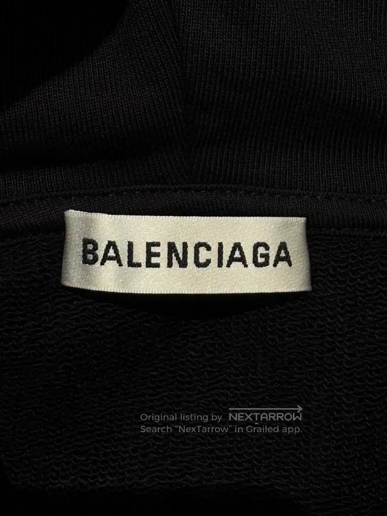 Balenciaga Balenciaga Black Back Big Logo Printed Hooded Sweatshirt Size US S / EU 44-46 / 1 - 8 Thumbnail