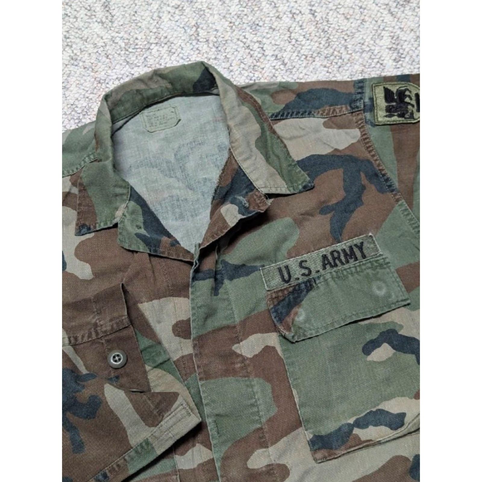 Vintage VINTAGE US ARMY Coat Mens SMALL LONG woodland camouflage patches Size US S / EU 44-46 / 1 - 7 Thumbnail