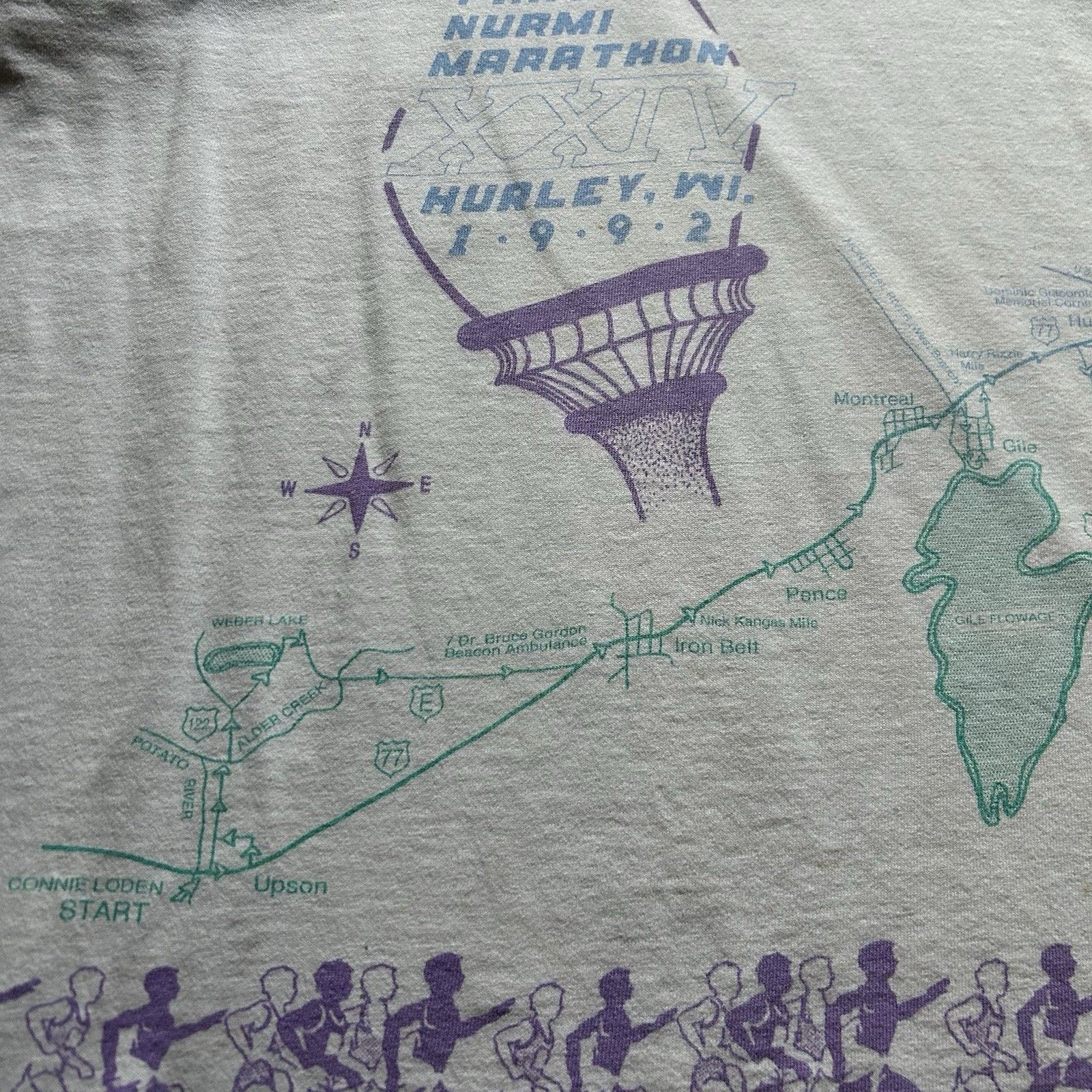 Fruit Of The Loom Vintage Marathon All Over Print T Shirt Medium 90s Art Rare Size US M / EU 48-50 / 2 - 7 Thumbnail