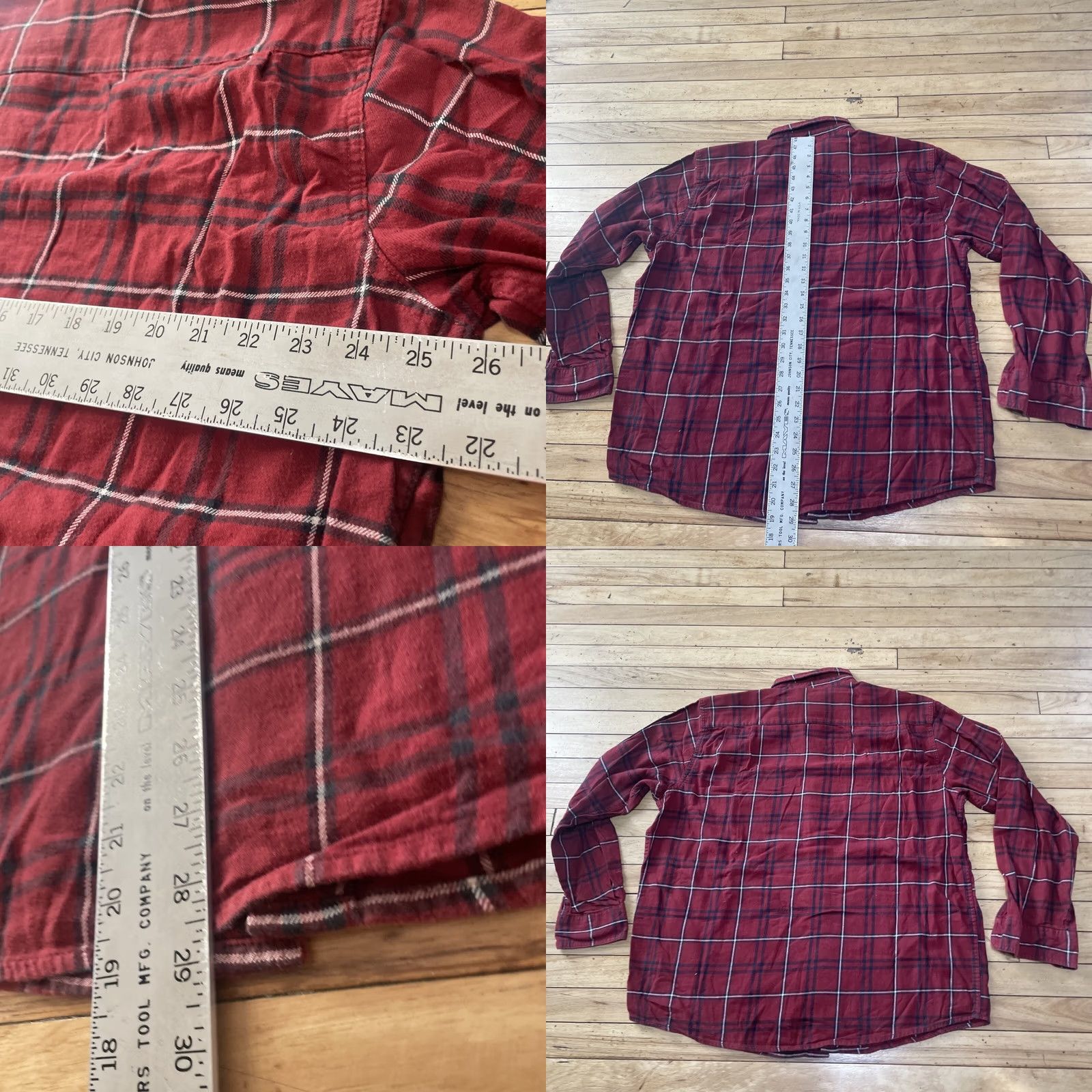 Wrangler VINTAGE Wrangler Authentic Button Shirt Men XL Western Red Plaid Flannel Classic XL 50" Size US XL / EU 56 / 4 - 8 Thumbnail