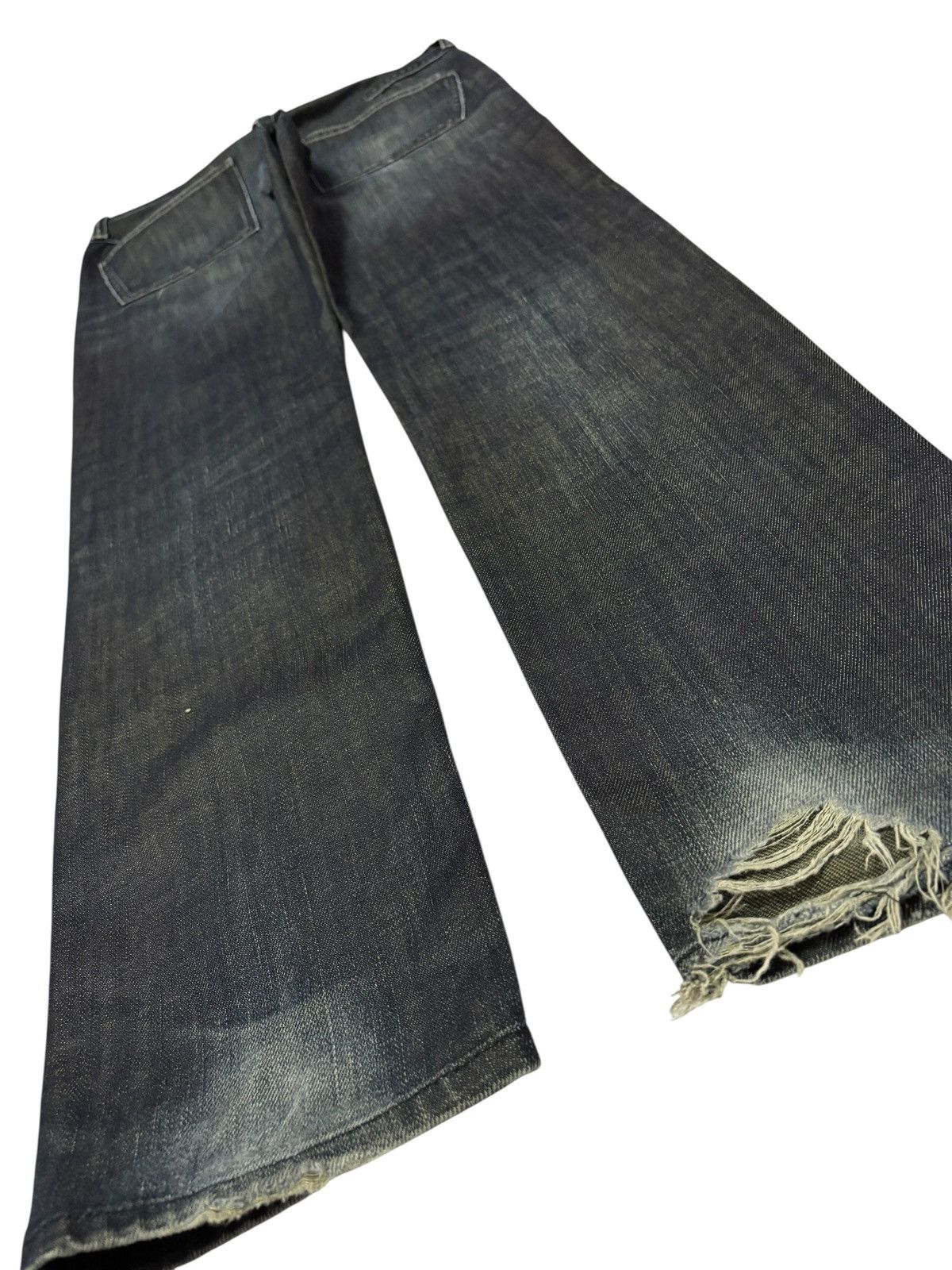 Japanese Brand Vtg Back Number Japan Faded Distressed Jeans Size US 31 - 7 Thumbnail