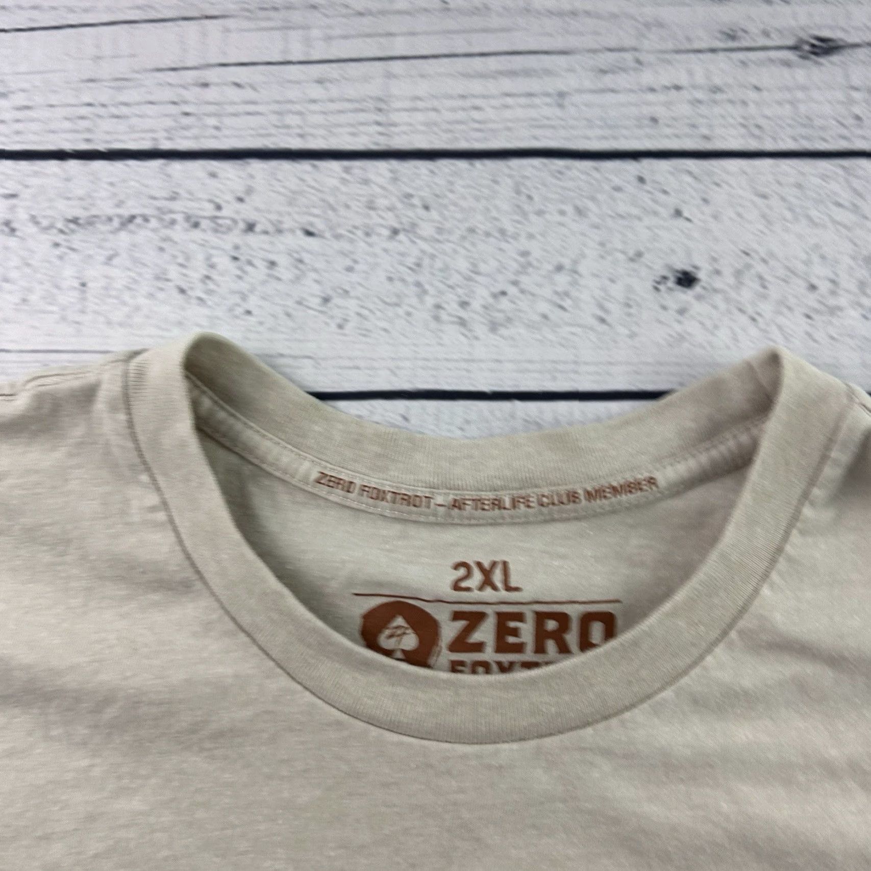 Vintage Zero Foxtrot T-Shirt Main Selling Point Brown 2XL Tan Mens Short Sleeve Crew Neck Cotton 2020s Summer Spring Fall Vintage No Size US XXL / EU 58 / 5 - 3 Thumbnail