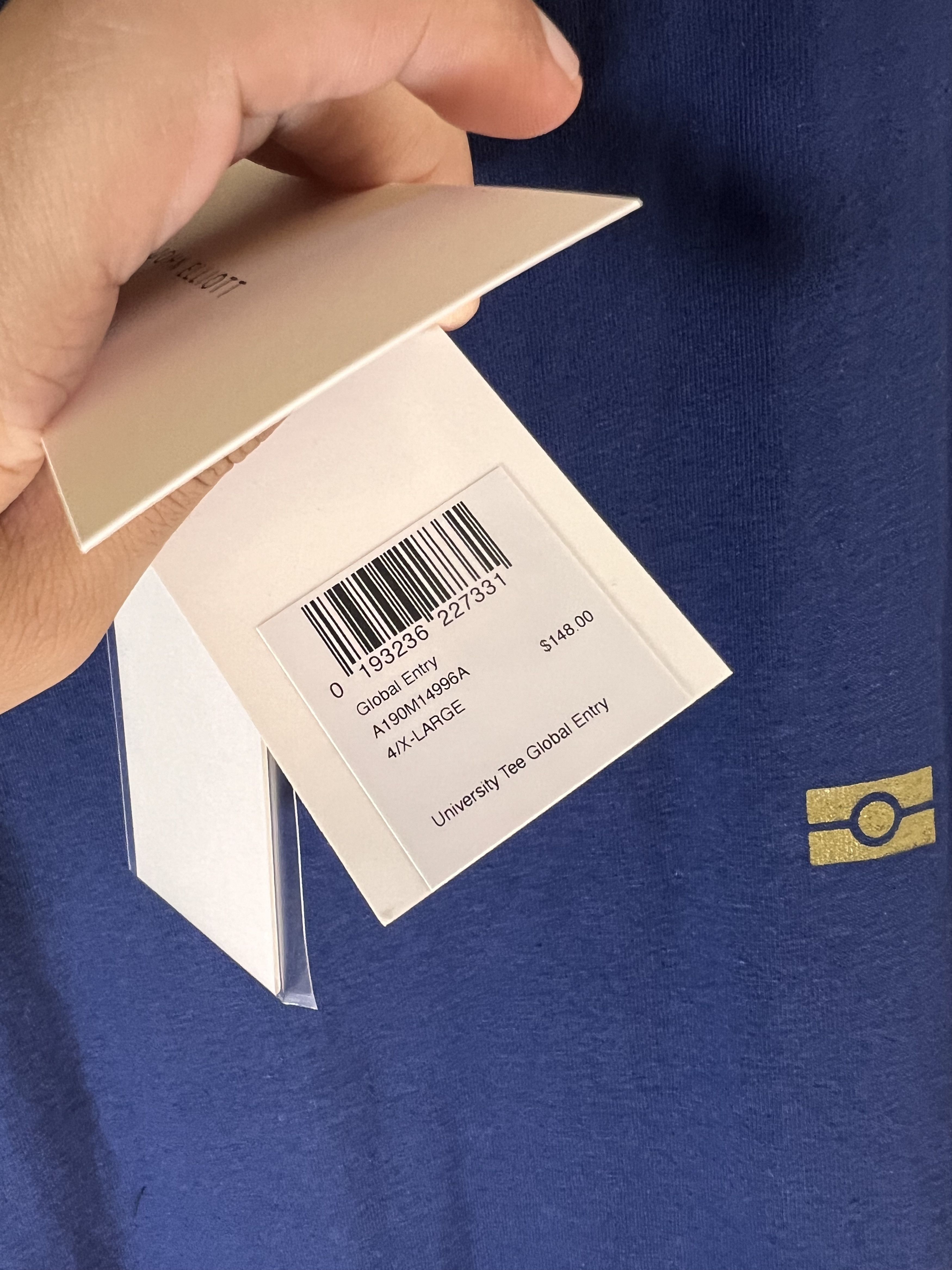 John Elliott John Elliott Men's US XL Global Entry University Tee Navy Size US XL / EU 56 / 4 - 4 Thumbnail