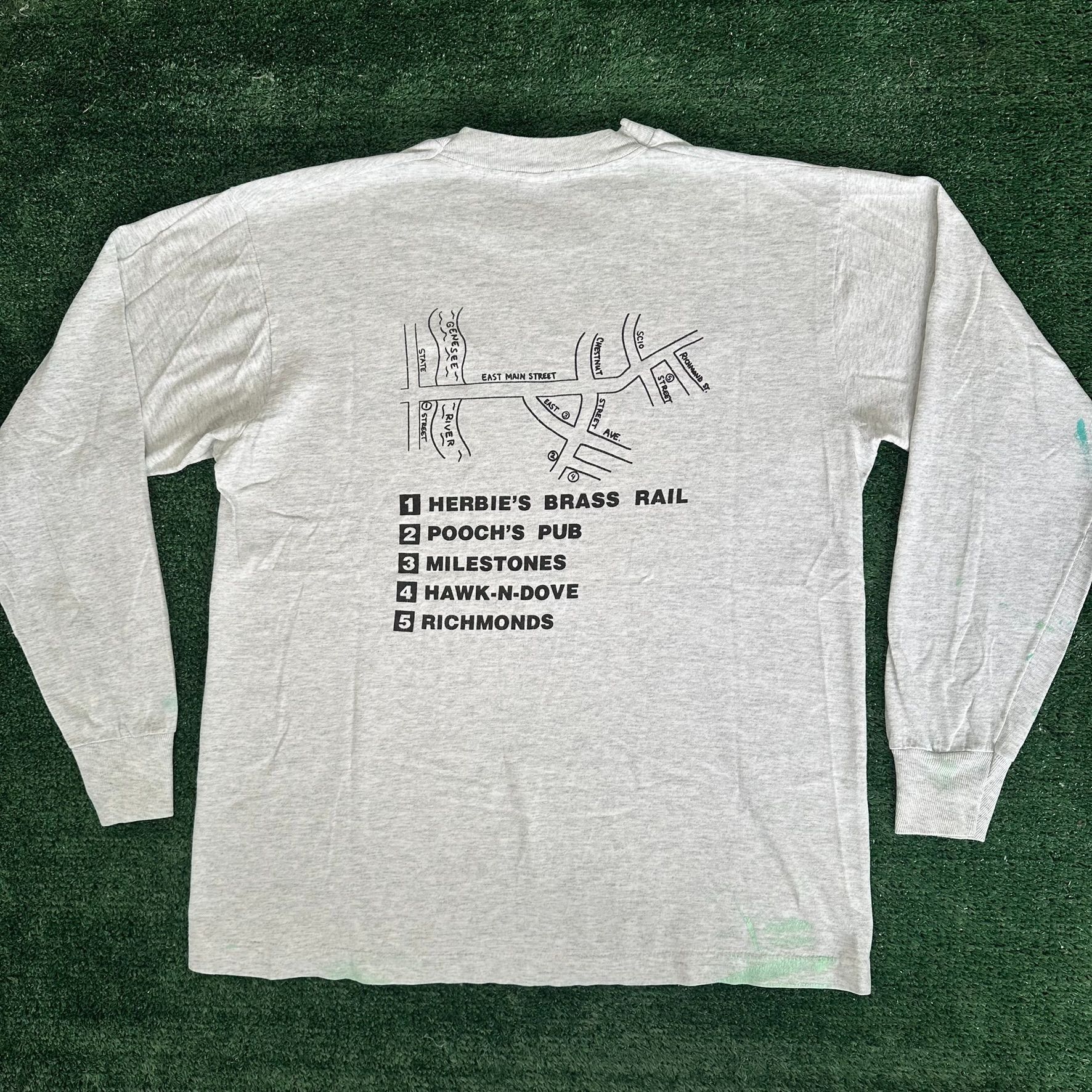Fruit Of The Loom Vintage 90s Rochester NY Pub Crawl T-Shirt Long Sleeve CNY S Size US L / EU 52-54 / 3 - 4 Thumbnail