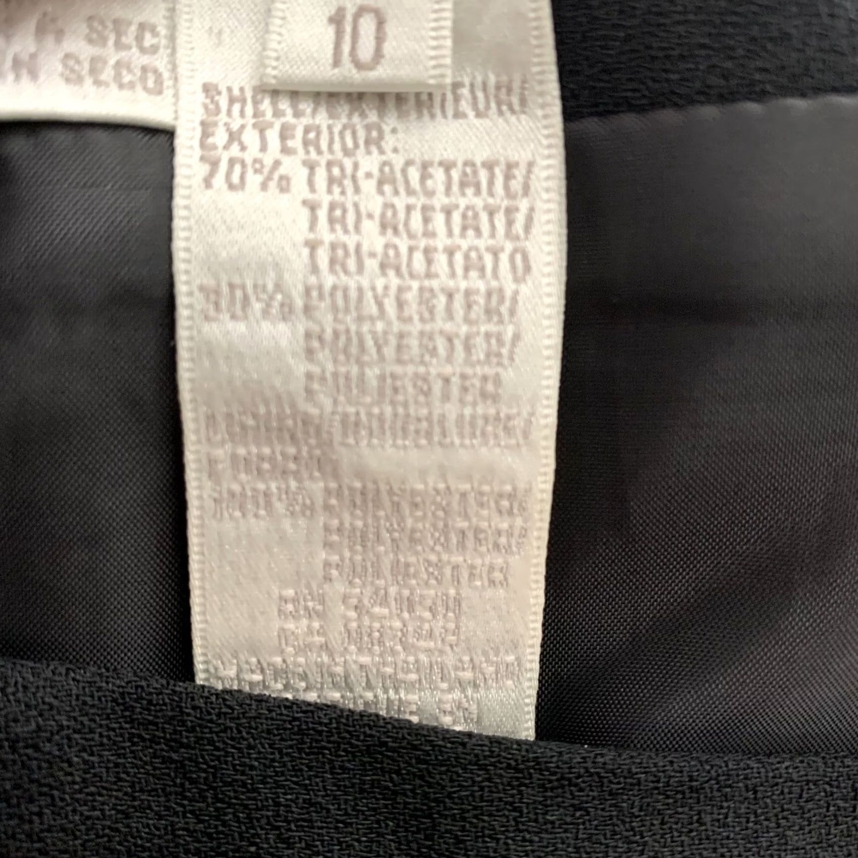 Jones New York Jones New York Skirt Womens 10 Solid Black Triacetate Lined Pencil Knee Length Zip Slit Vintage No Size 32" / US 10 / IT 46 - 4 Thumbnail
