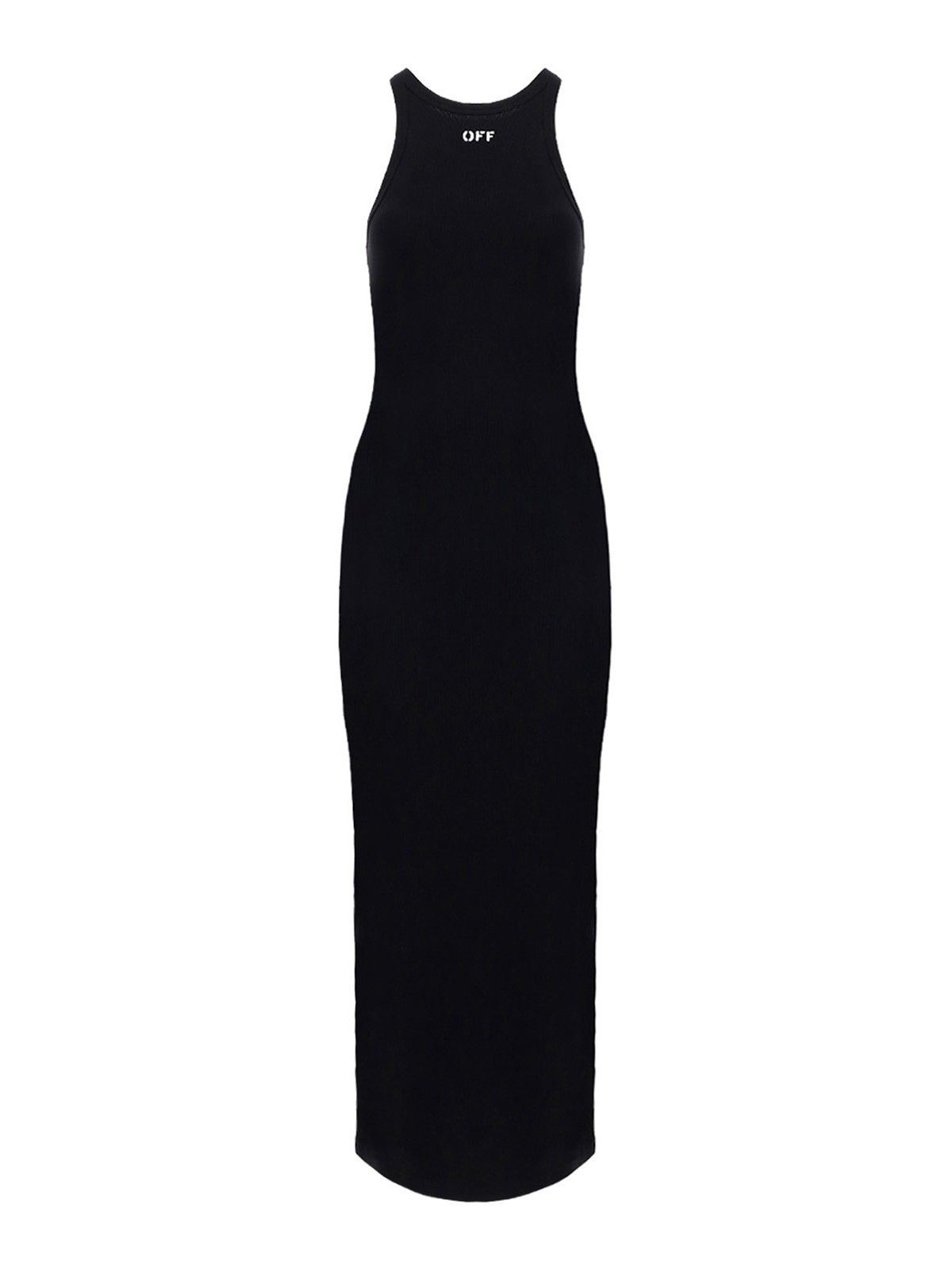 Off-White o1gr1nt1124 Basic Ribbed Dress in Black Size XS / US 0-2 / IT 36-38 - 1 Thumbnail