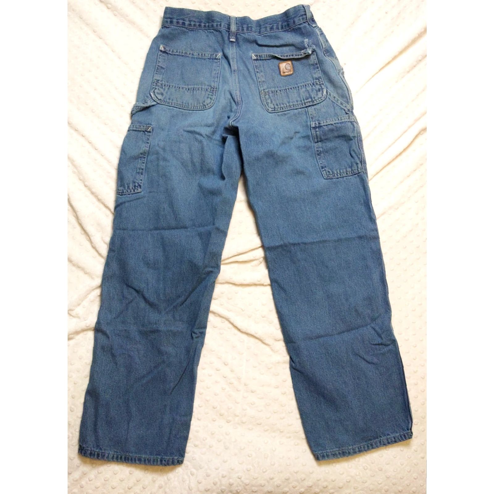 Carhartt Carhartt Jeans Mens 30x30 Blue Relaxed Fit Distressed Denim 5-Pocket Straight Waist 30 Inseam Size US 30 / EU 46 - 7 Thumbnail