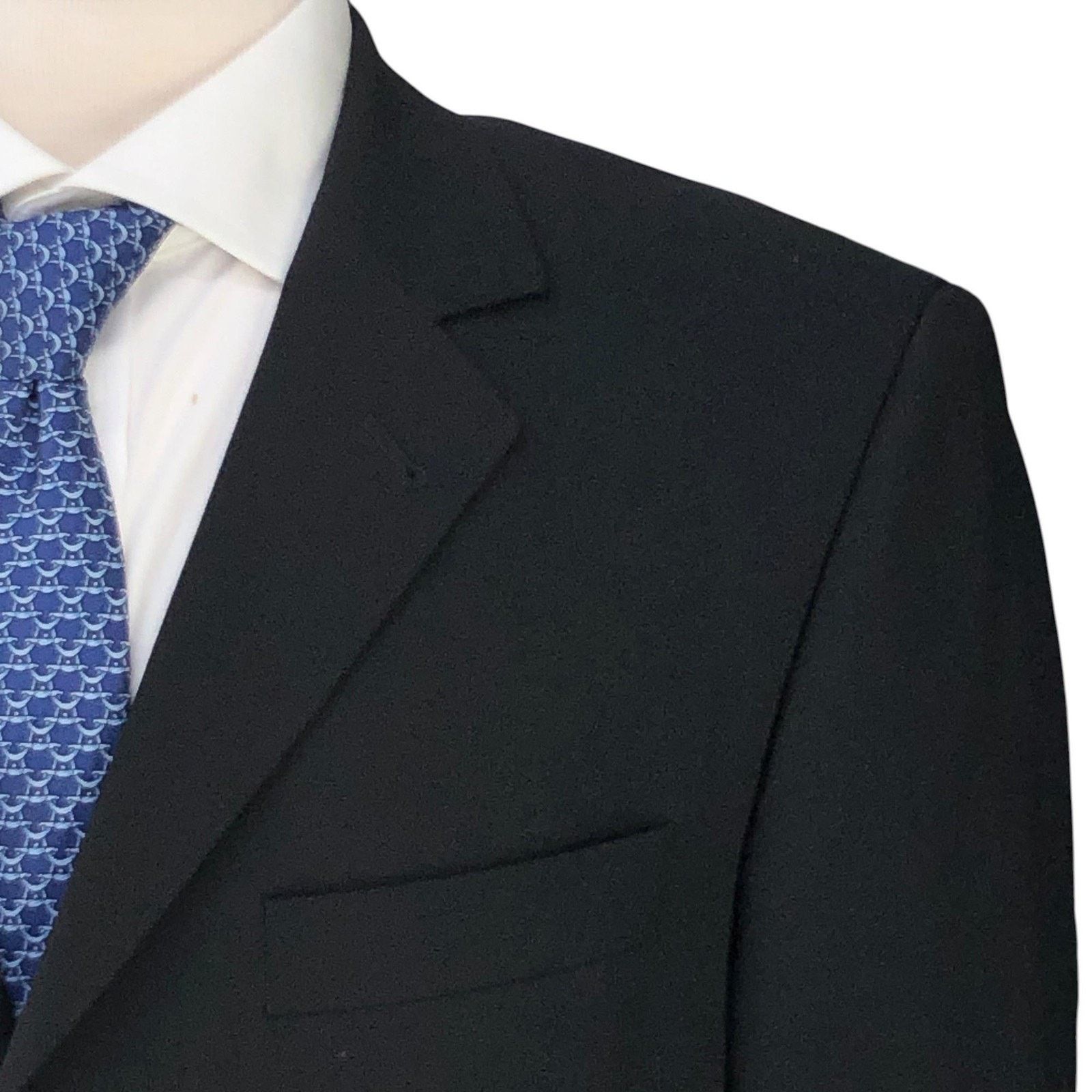s.Oliver s.Oliver Blazer 46 Black Lars Wool Blend Three Button Jacket Size 42R - 4 Thumbnail