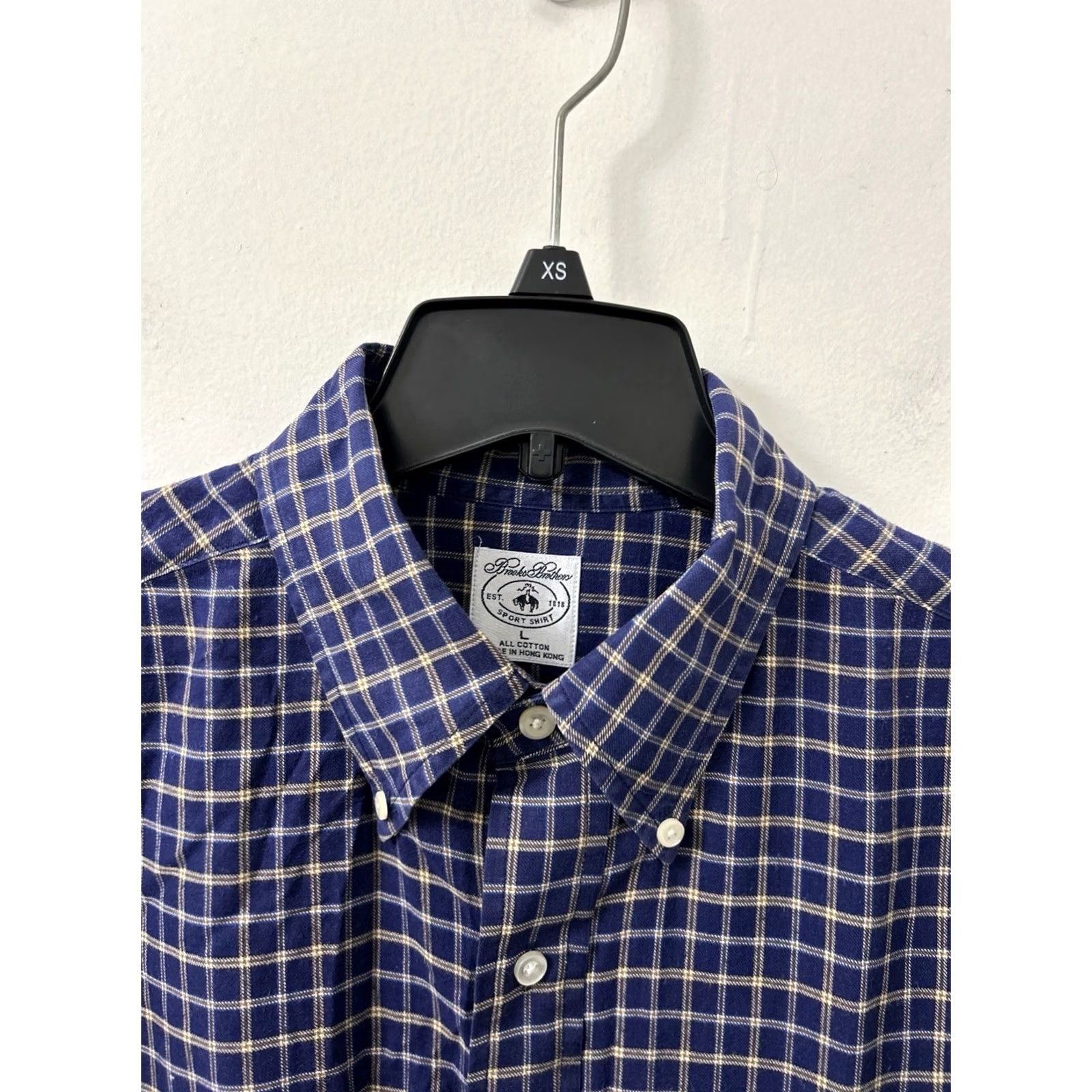 Brooks Brothers Brooks Brothers Sport Shirt Mens Large Blue Tan Plaid Button-Down Long Sleeve Shirt Size US L / EU 52-54 / 3 - 6 Thumbnail