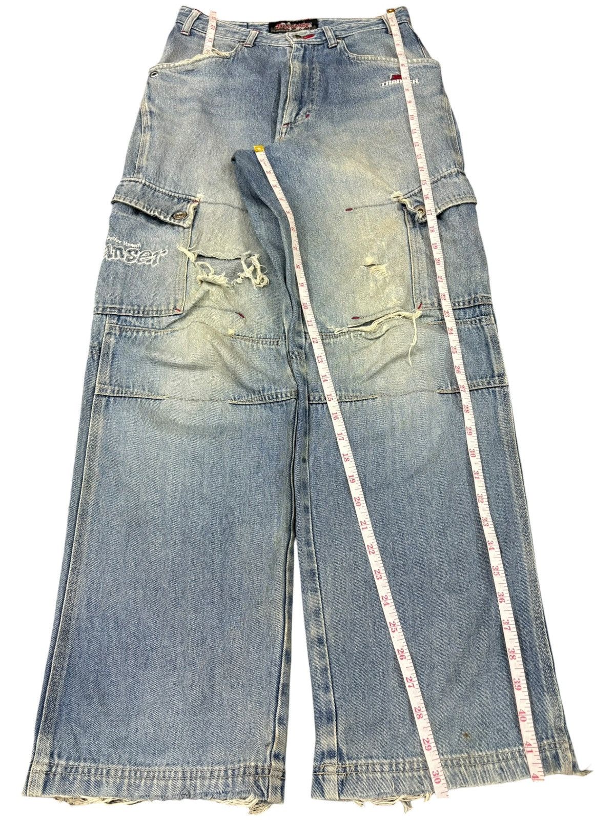 Other Vintage Japanese Brand Mud Wash Distress Baggy Cargo Jeans Size US 29 - 13 Thumbnail