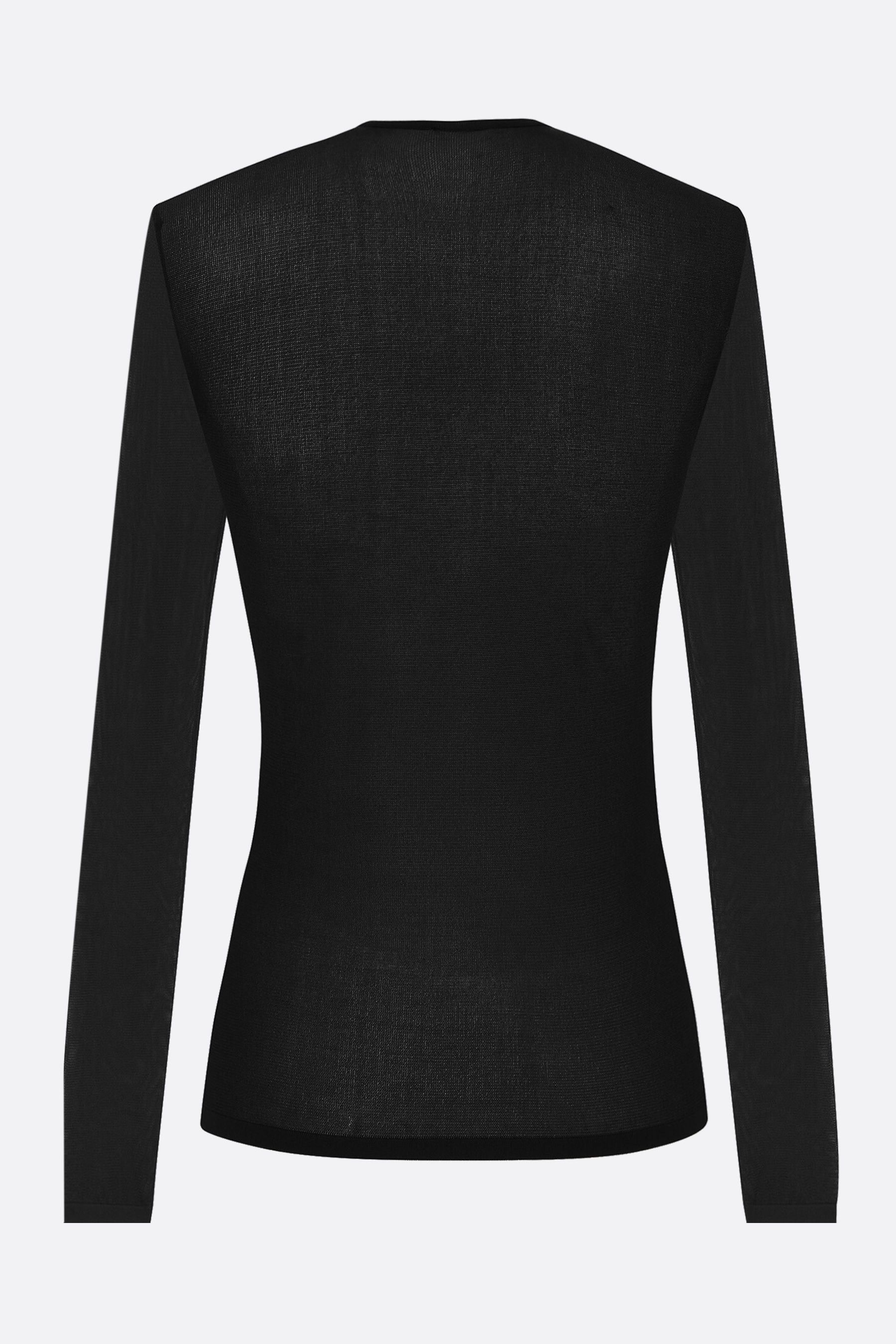 Saint Laurent Paris o1s1wg111124 Scoop-Neck Sweater in Knit in Black Size XS / US 0-2 / IT 36-38 - 2 Thumbnail