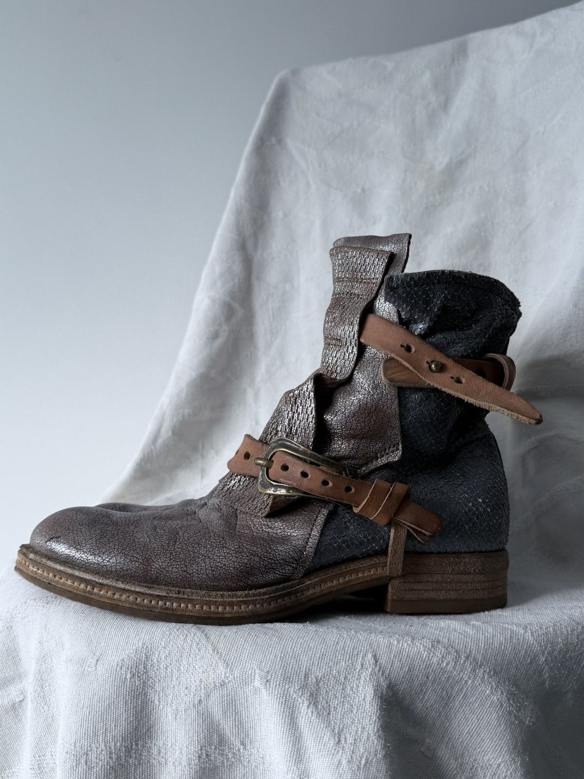 A.S.98 Avant Garde A.S. 98 14th Addiction Style Leather Boots Size US 5.5 / EU 38 - 2 Thumbnail