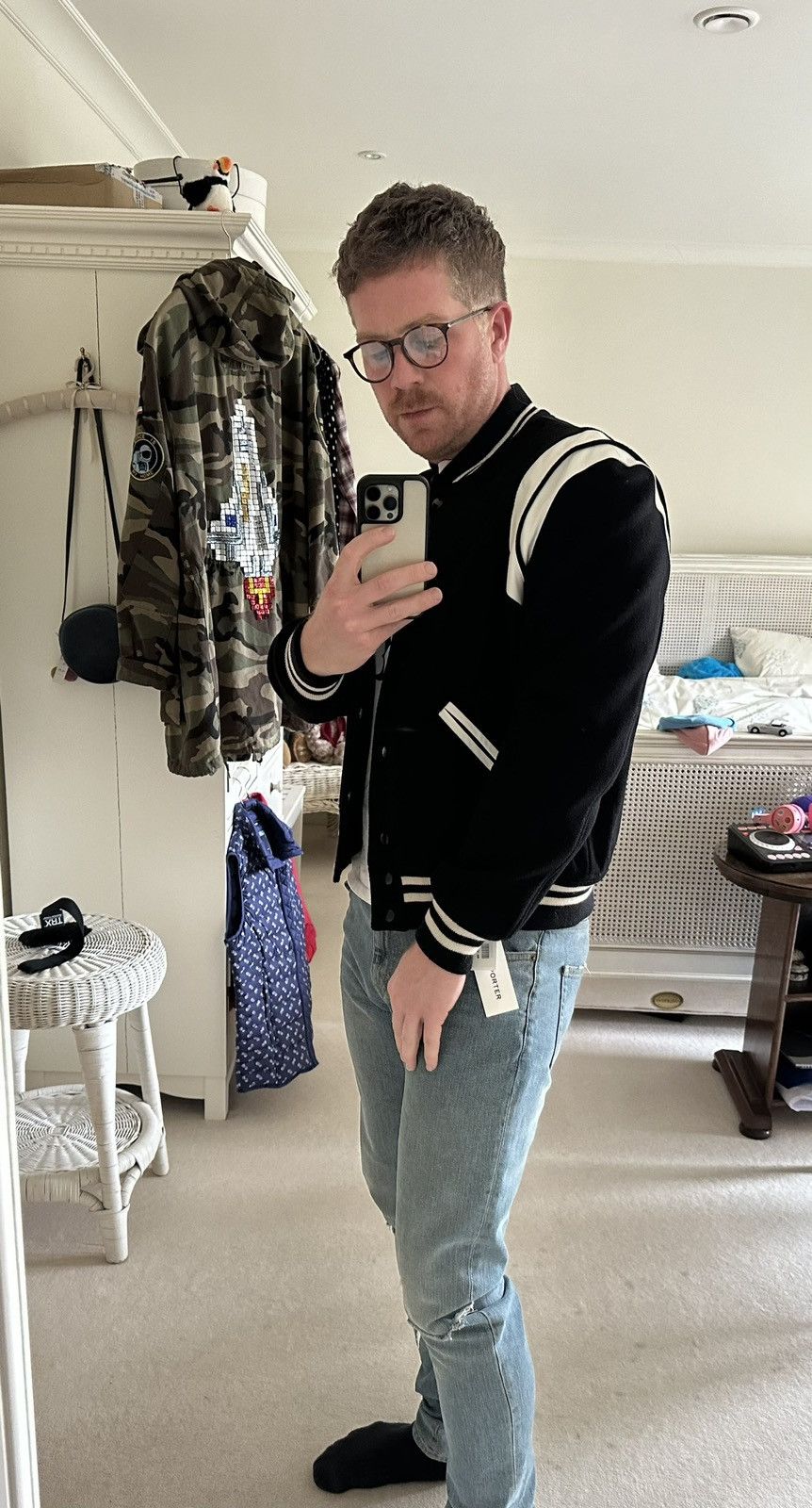 Saint Laurent Paris SS15 Saint Laurent classic black white teddy jacket 52 BNWT Size US L / EU 52-54 / 3 - 4 Thumbnail